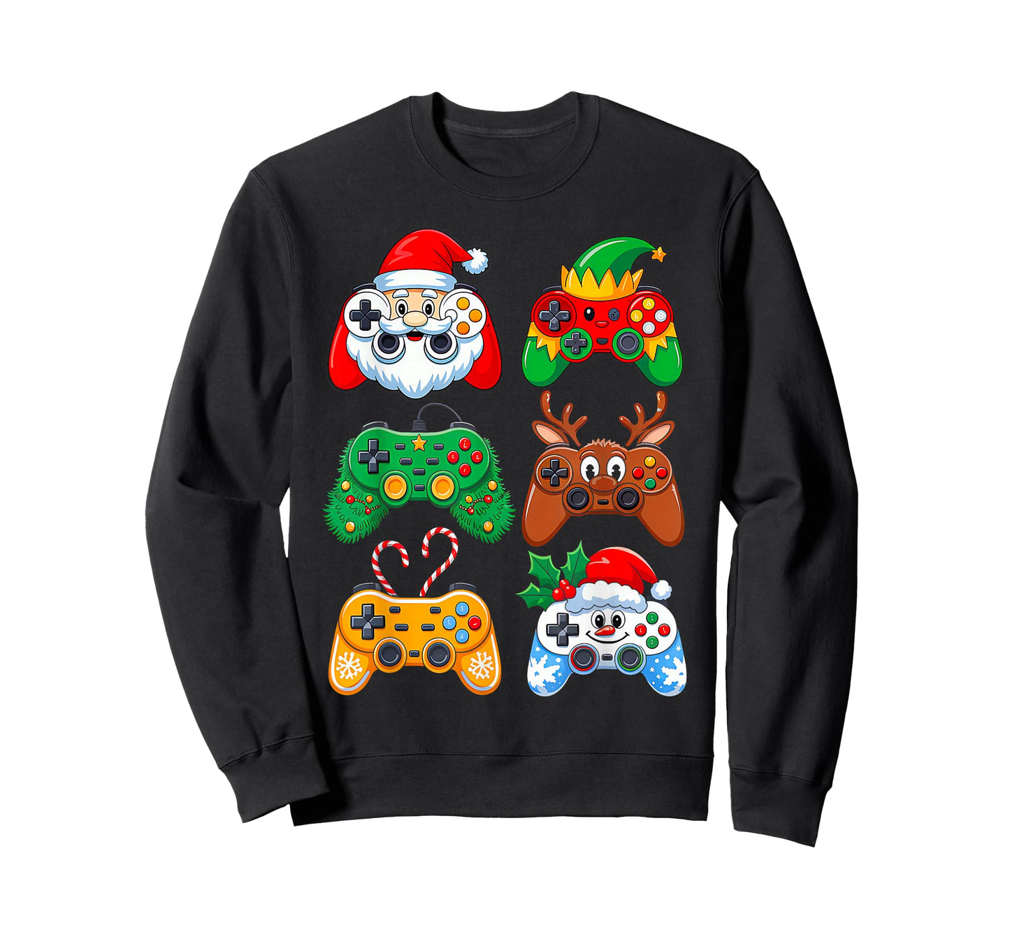 Christmas Santa Elf Gaming Controllers Gamer Xmas Boys Kids T-Shirt