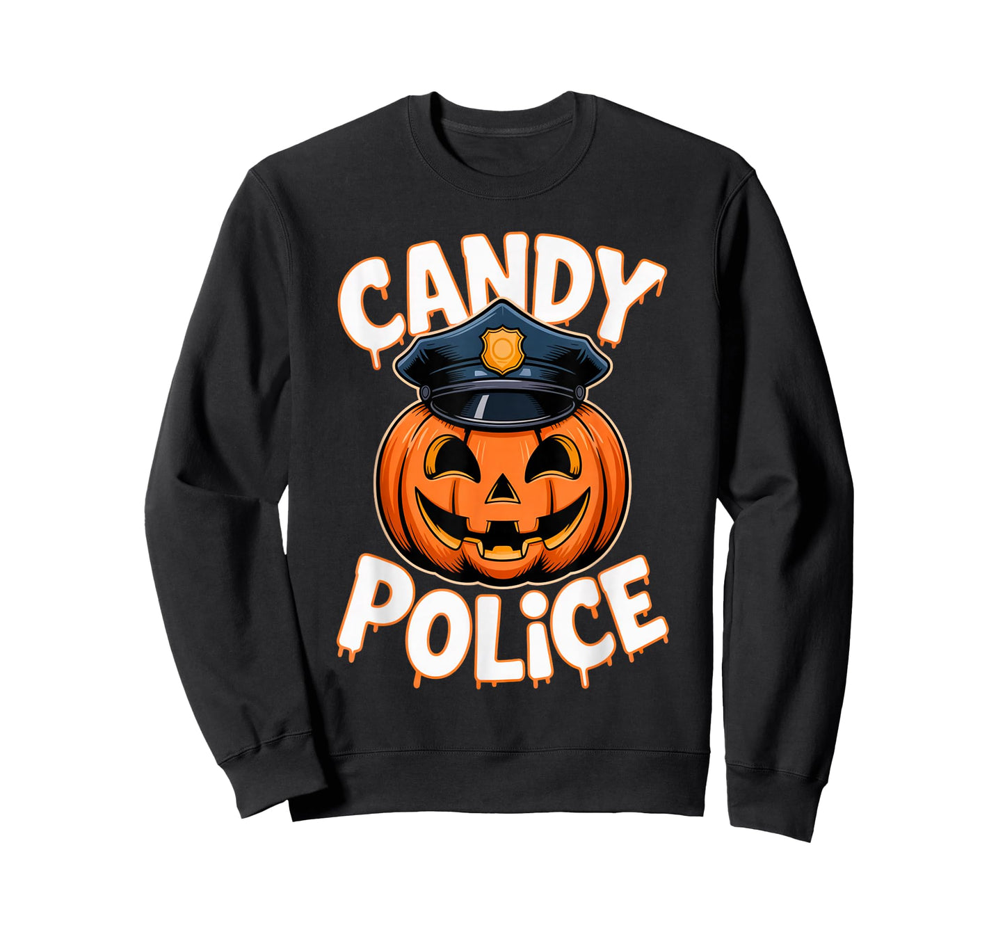 Candy Police Funny Halloween Pumpkin Jack o Lantern T-Shirt