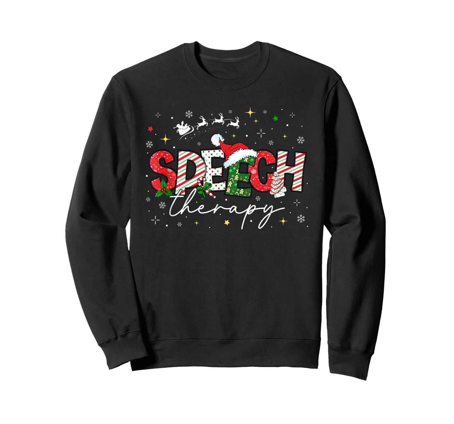 Speech Therapy Christmas Vintage Speech Language Pathologist T-Shirt