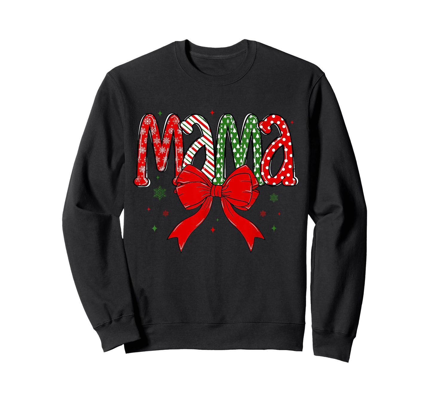Christmas Mama Coquette Mama Claus Varsity Xmas Checkered T-Shirt