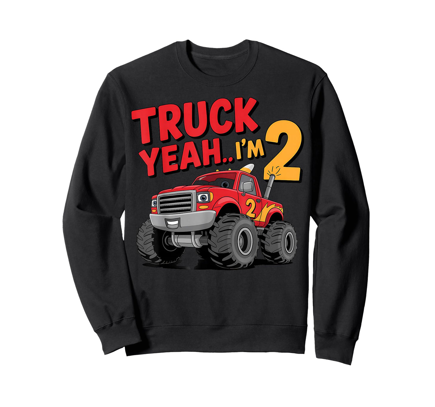 Truck Yeah I'm 2 Monster Truck Birthday T-Shirt
