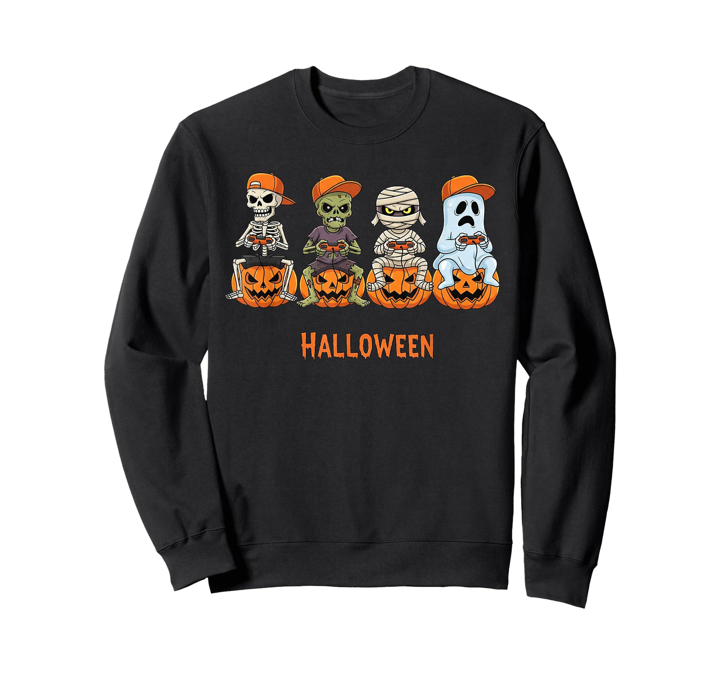 Halloween Skeleton Zombie Mummy Ghost Gamer Boys Men Kids T-Shirt