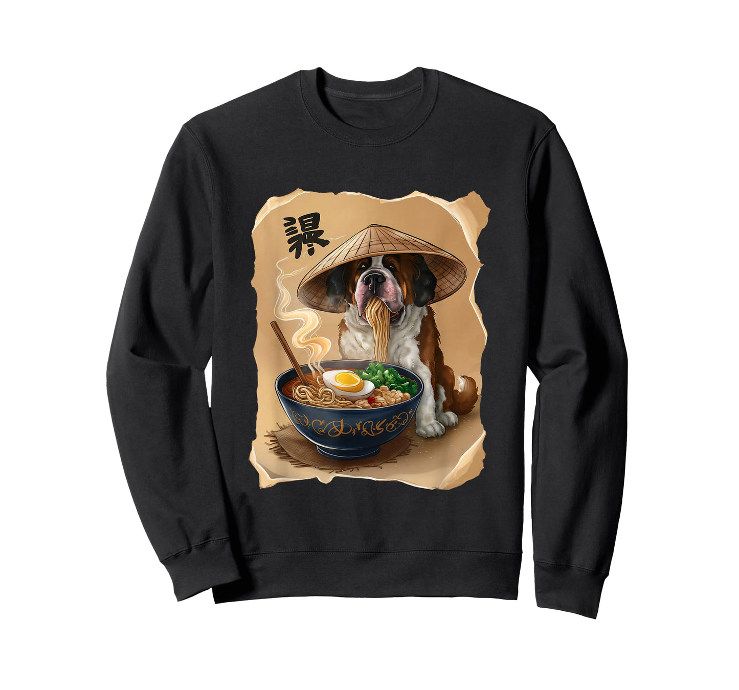 St Bernard Kawaii Eating Ramen Japanese Saint Bernard T-Shirt