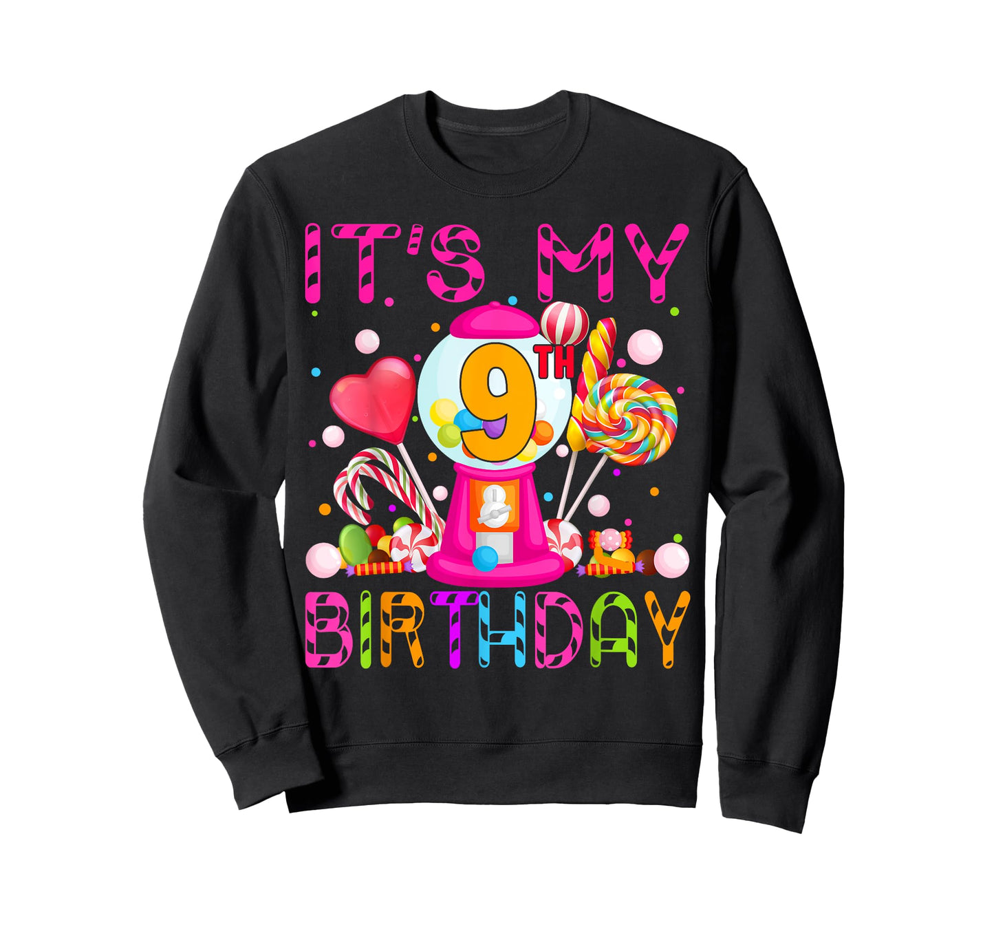 Its My 9th Birthday Candy Candyland Birthday Girl 9 Year Old T-Shirt