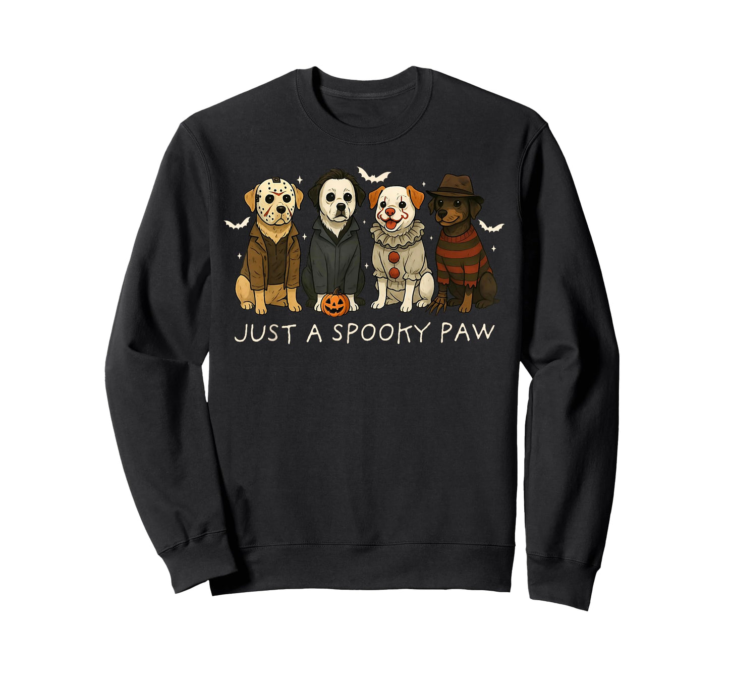 Just A Spooky Paw Retro Halloween Dog Lover Trick Or Treat T-Shirt