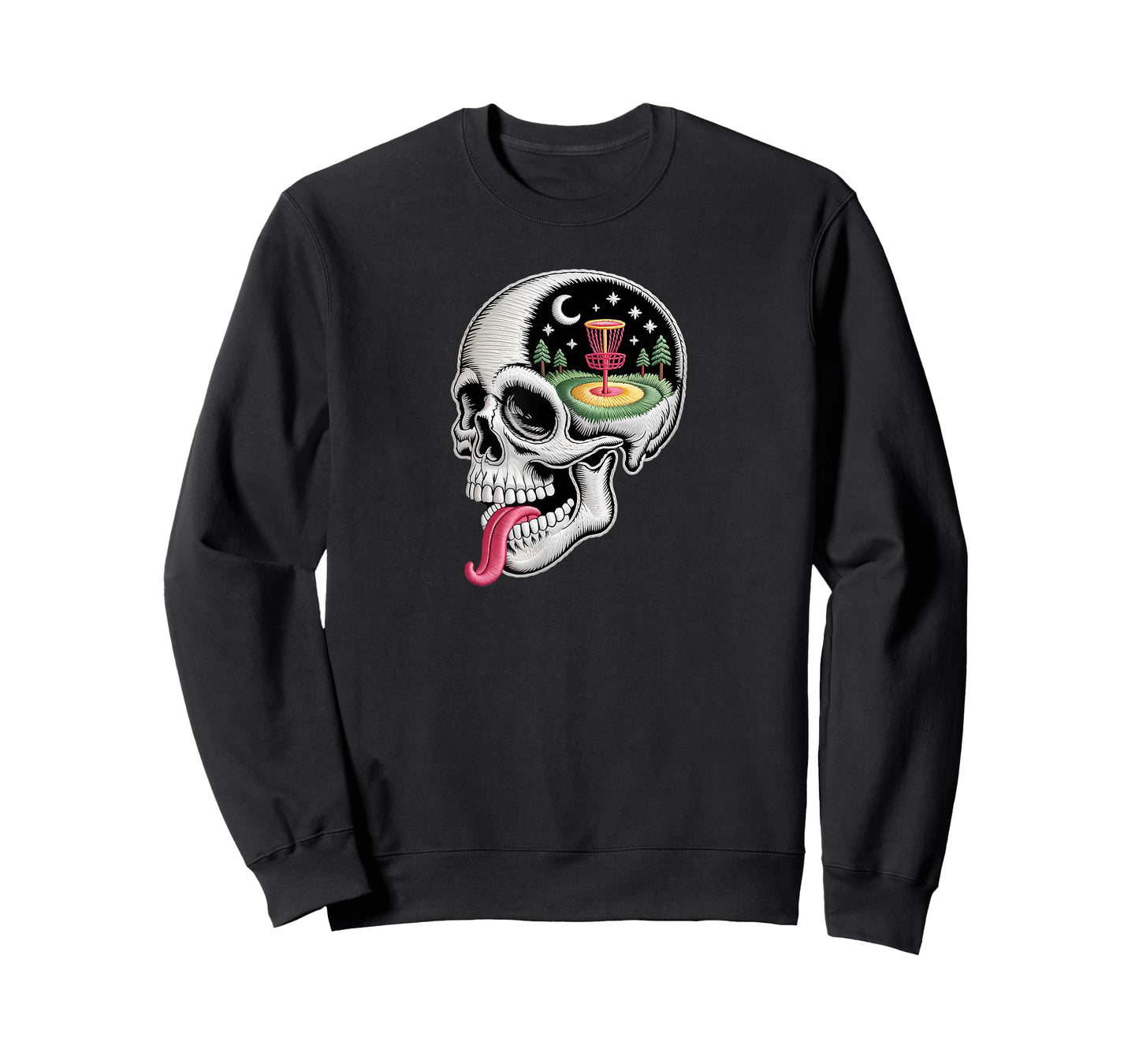 Funny Dreaming Skull Disc Golf Lover Dad Husband Disc Golf T-Shirt