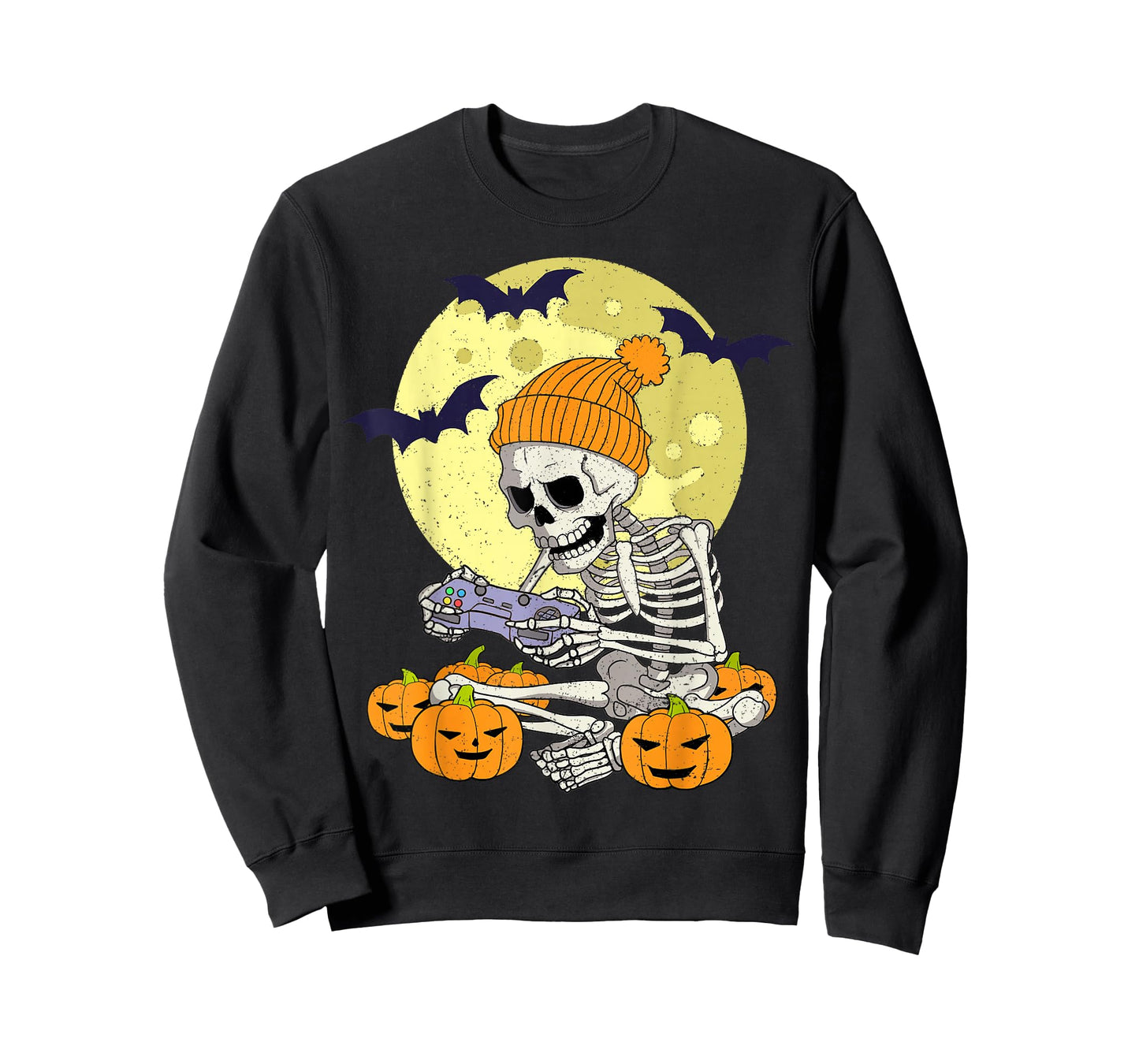 Funny Halloween Skeleton Gamer Video Games Boys Mens Gaming T-Shirt