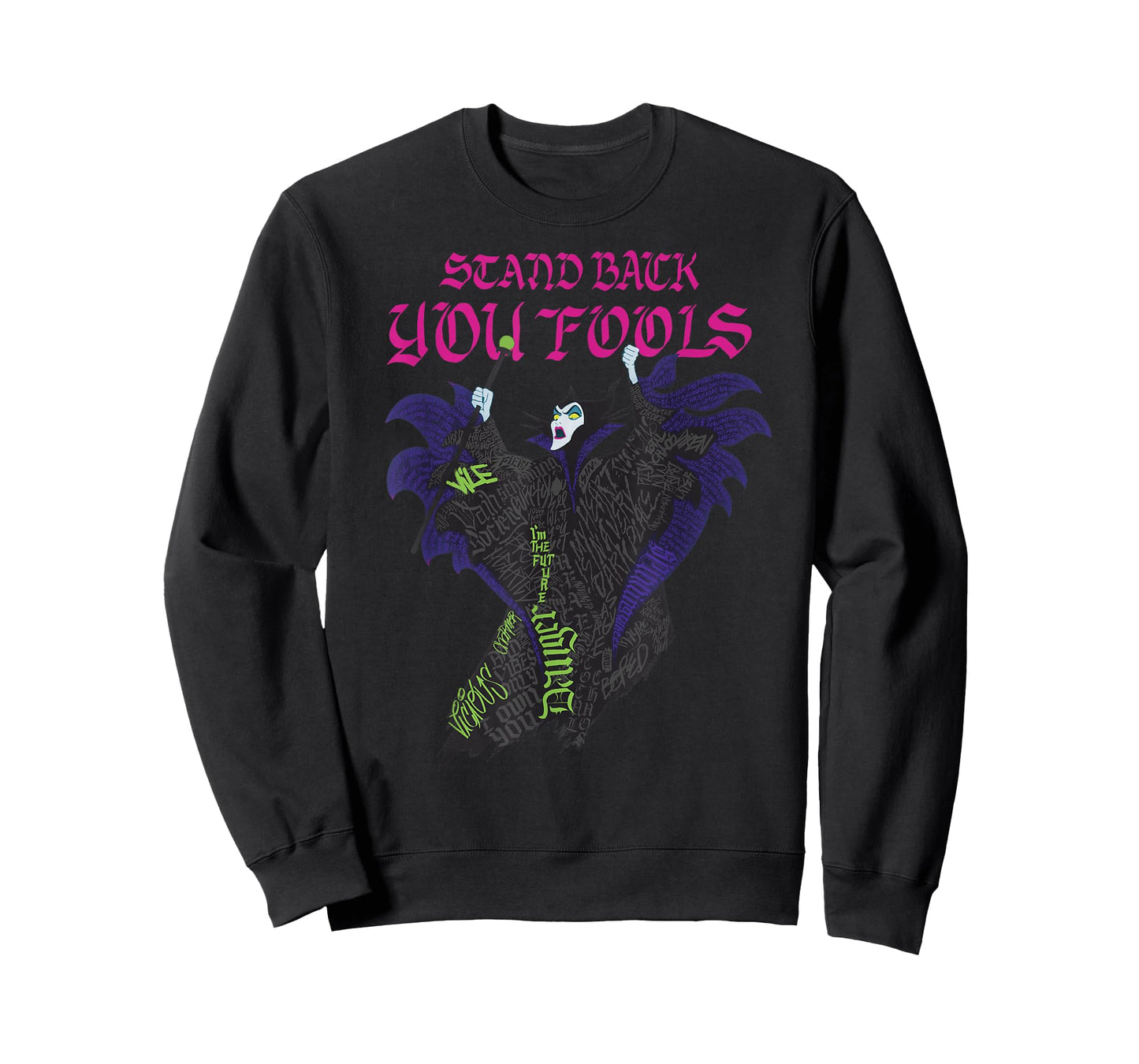 Disney Villains Maleficent Stand Back You Fools Text Fill T-Shirt