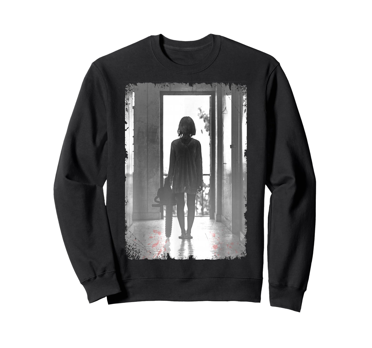 Creepy Chainsaw Girl Horror Dark Art T-Shirt