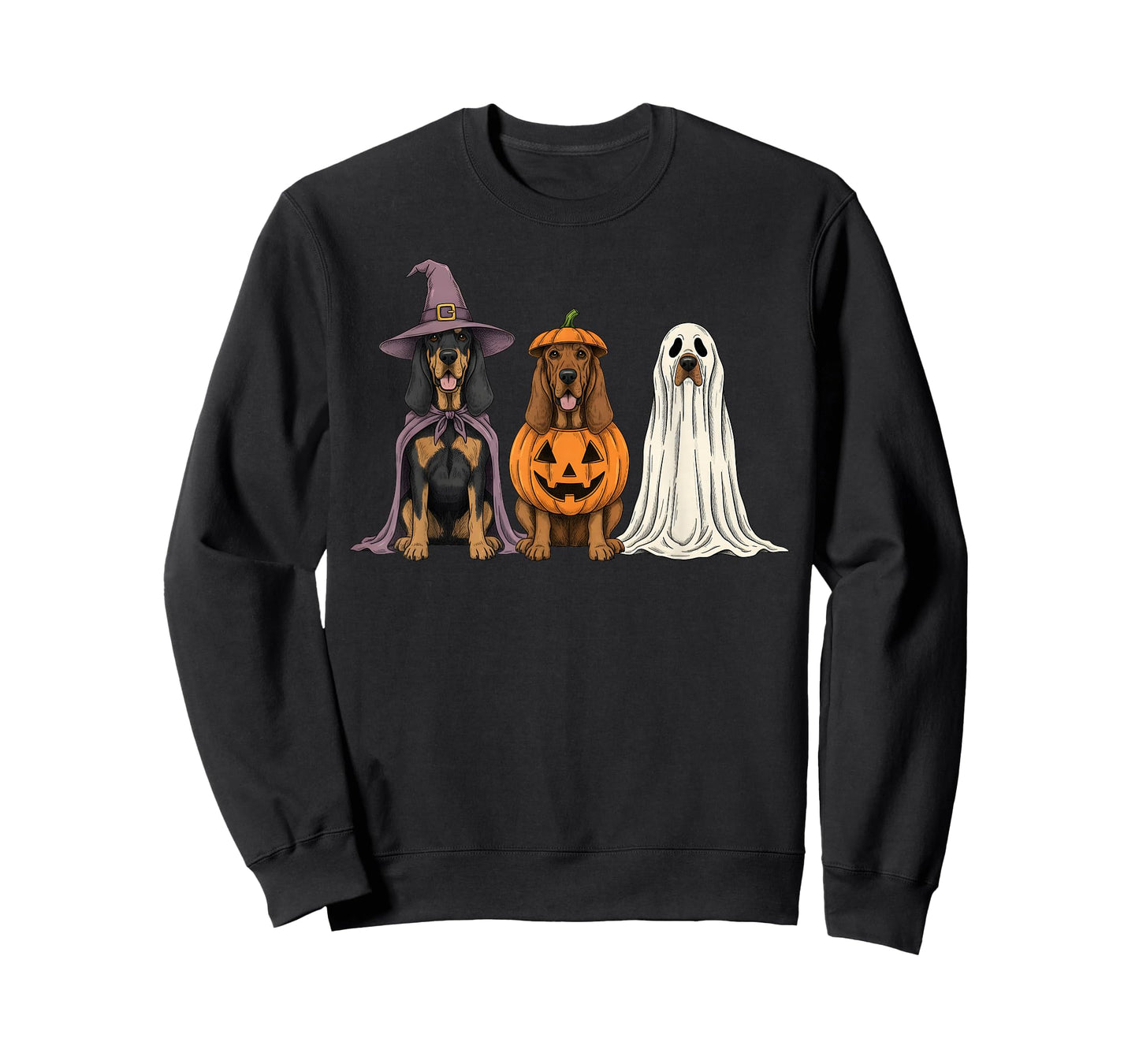 Spooky Ghost Bloodhound Pumpkin Halloween Dog Lover T-Shirt