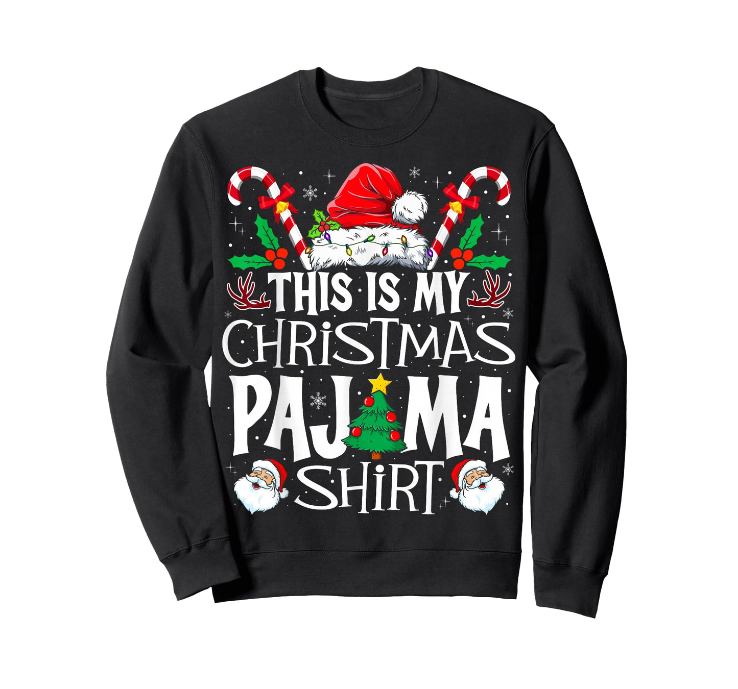 This is My Christmas Pajama Shirt Funny Xmas PJs Men Women T-Shirt