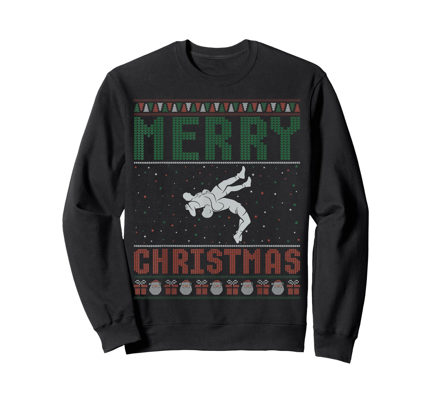 Wrestling Design Ugly Christmas Sweater Family Matching T-Shirt