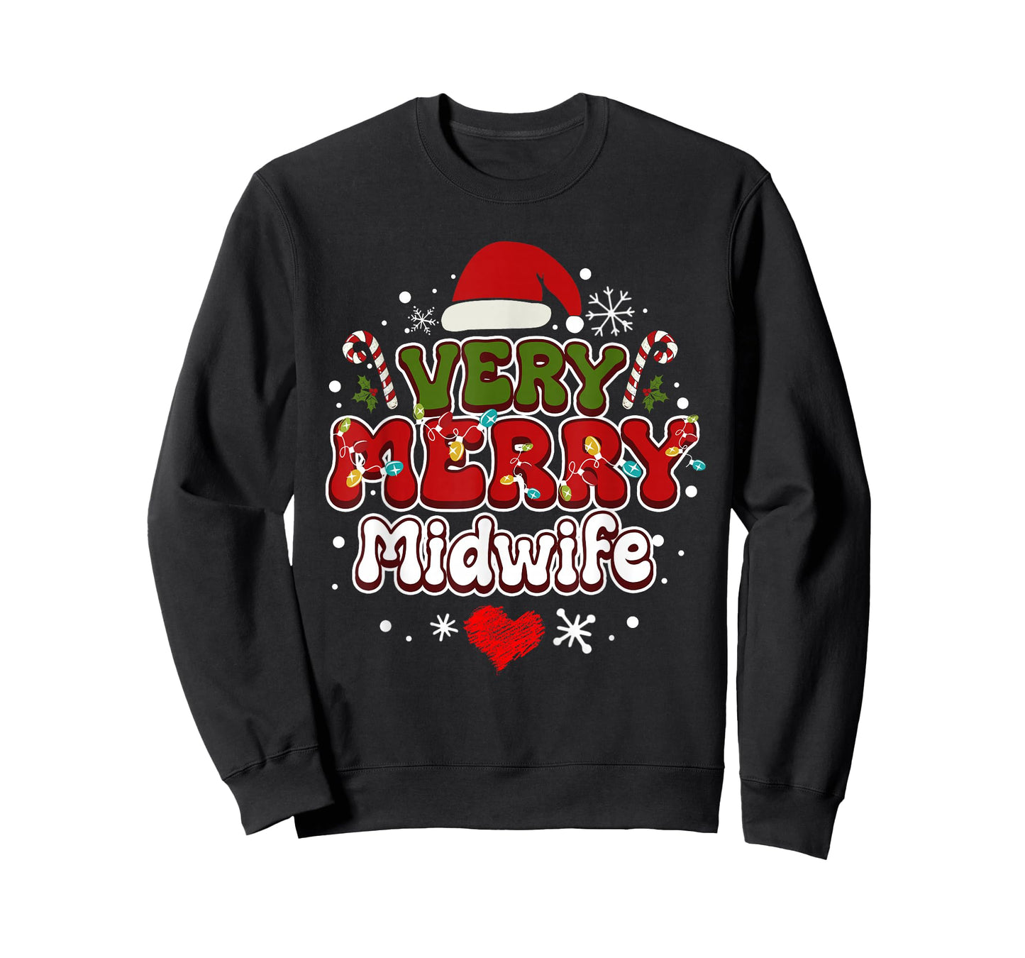 Groovy Christmas Shirt Very Merry Christmas Midwife T-Shirt