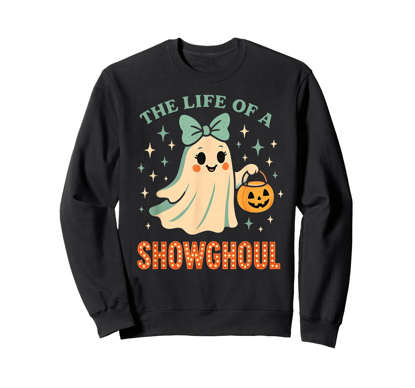 The Life of A Showghoul Ghost Retro Halloween Spooky Girls T-Shirt
