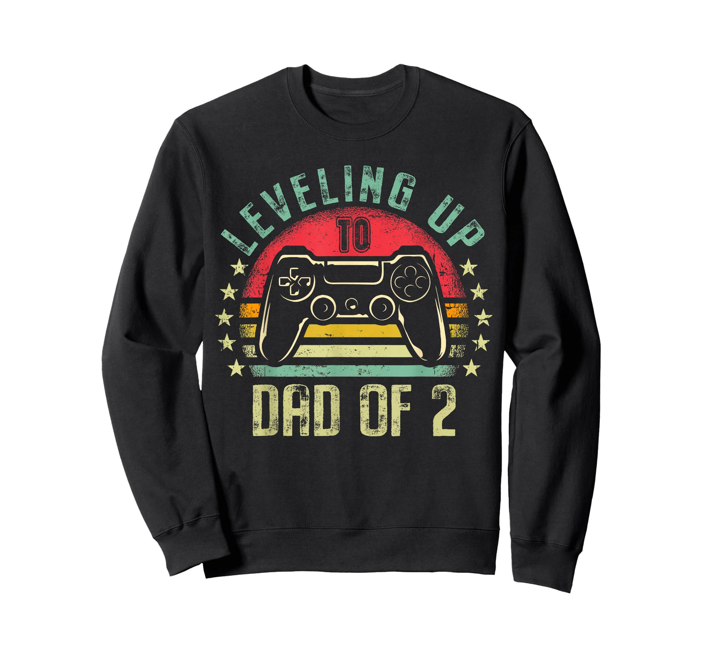 Leveling Up To Dad of 2 Daddy Again Leveled Up Video Gamer T-Shirt