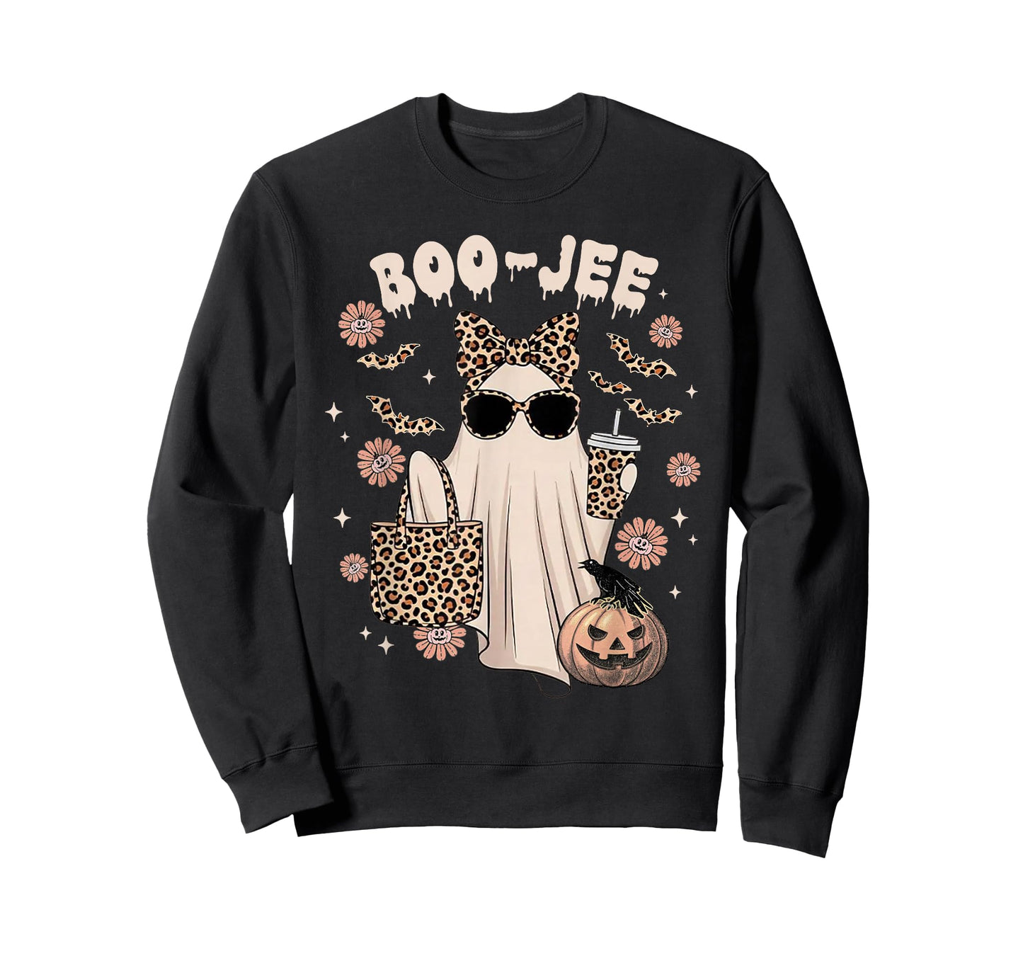 Boo JEE Ghost Shirt Spooky Vibes Halloween Boujee Women T-Shirt