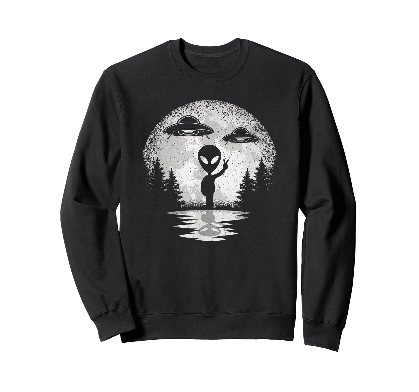 Alien Moon Space UFO Extraterrestrial Vintage Men Women Kids T-Shirt