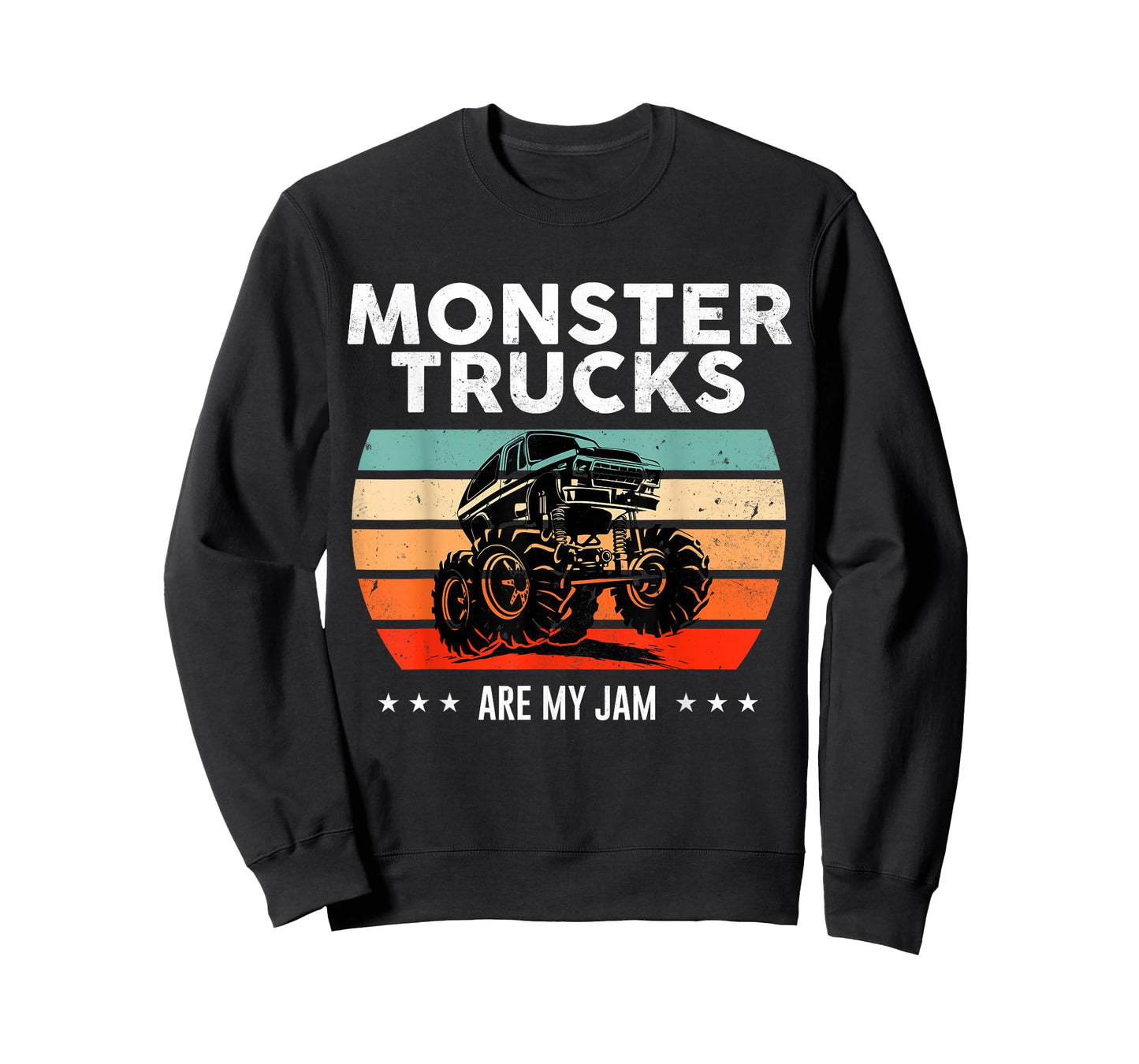 Vintage Monster Truck Are My Jam Retro Sunset Cool Engines T-Shirt