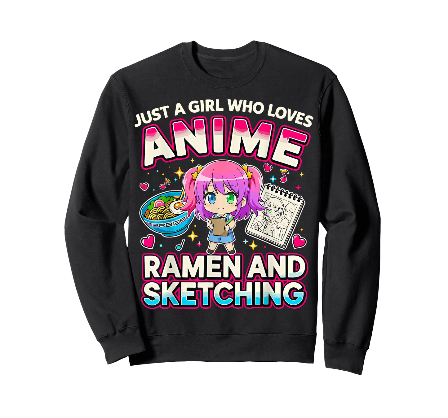 Just A Girl Who Loves Anime Ramen and Sketching T-Shirt