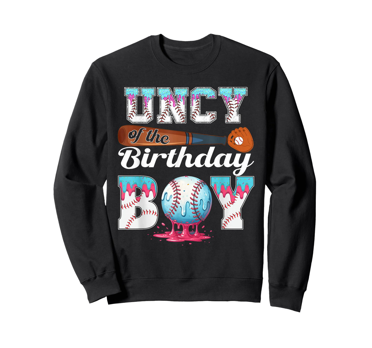 Baseball Ice Cream Drip Uncy of The Birthday Boy T-Shirt