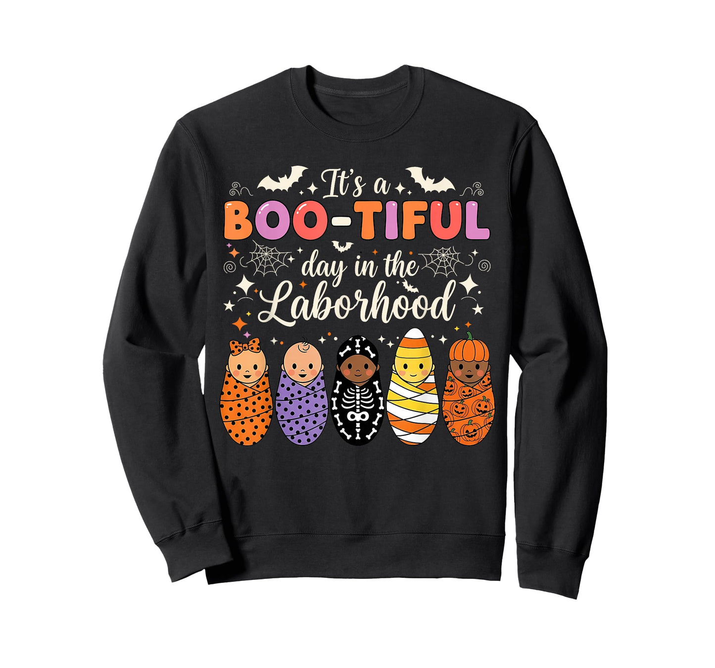 Spooky Swaddle Squad Halloween Funny Labor and Delivery T-Shirt