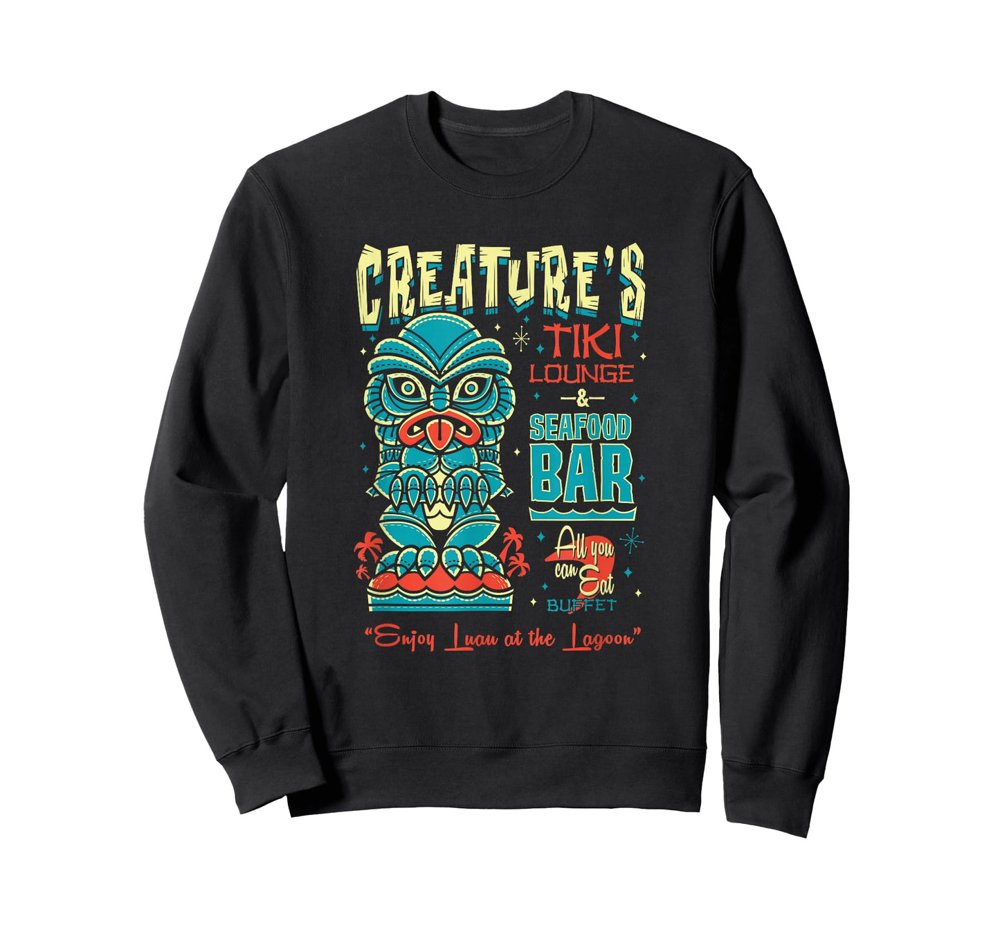 Creature Tiki Lounge Lagoon - Retro Hawaii Surf Vacation T-Shirt