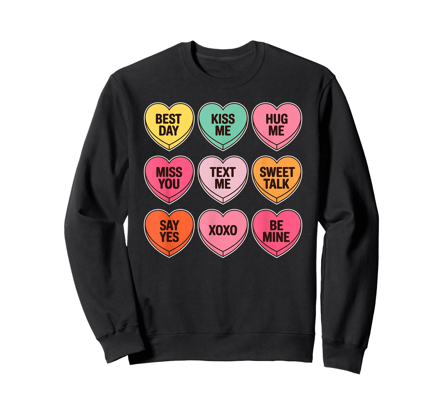 Candy Heart Messages Pastel Conversation Hearts Valentine T-Shirt