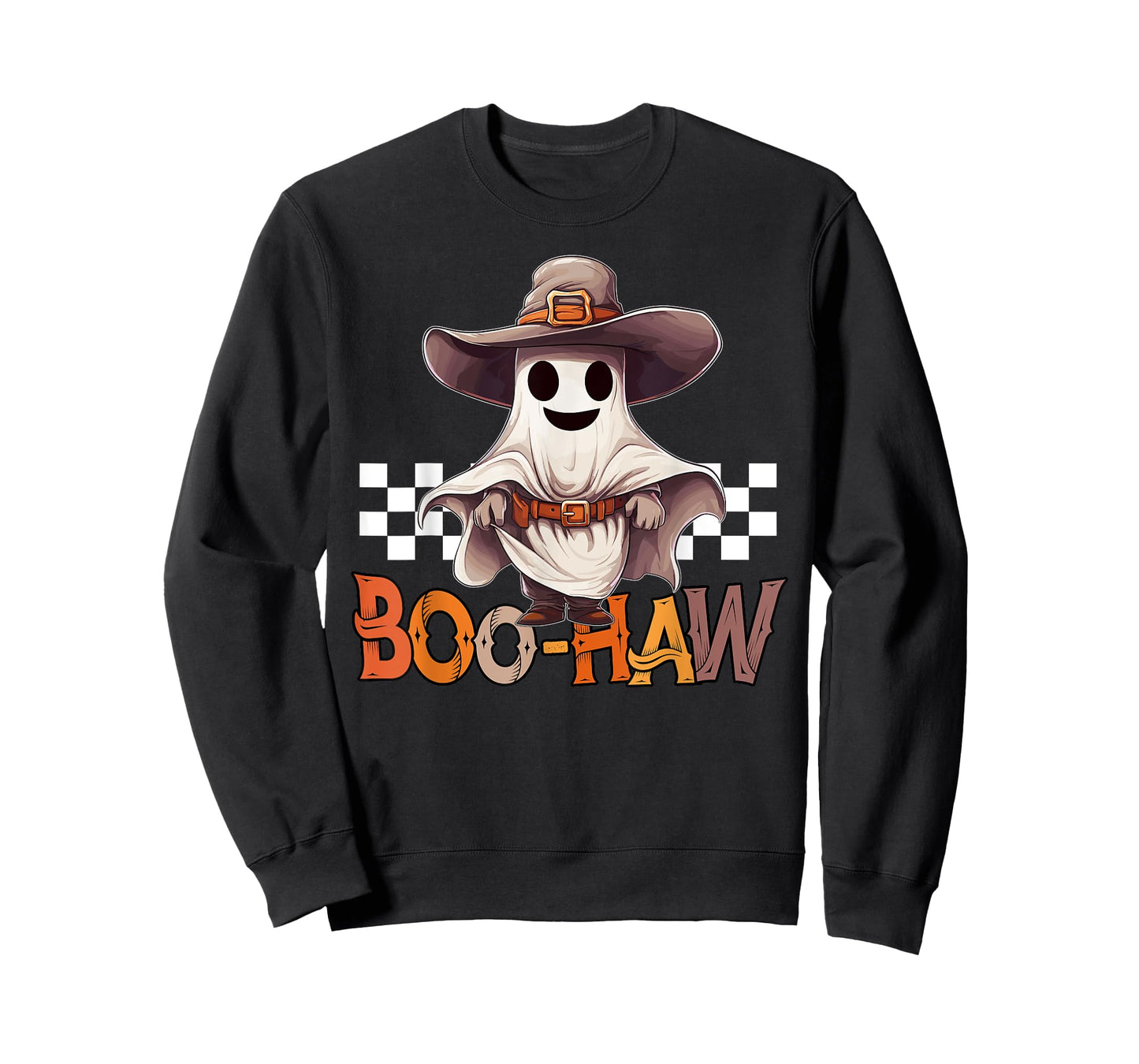 BOO-HAW Cowboy Ghost Country Western Halloween Men Women T-Shirt