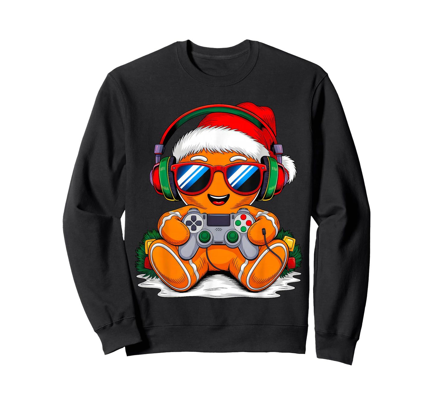 Christmas Gamer Boys Video Game Funny Gingerbeard Xmas Squad T-Shirt