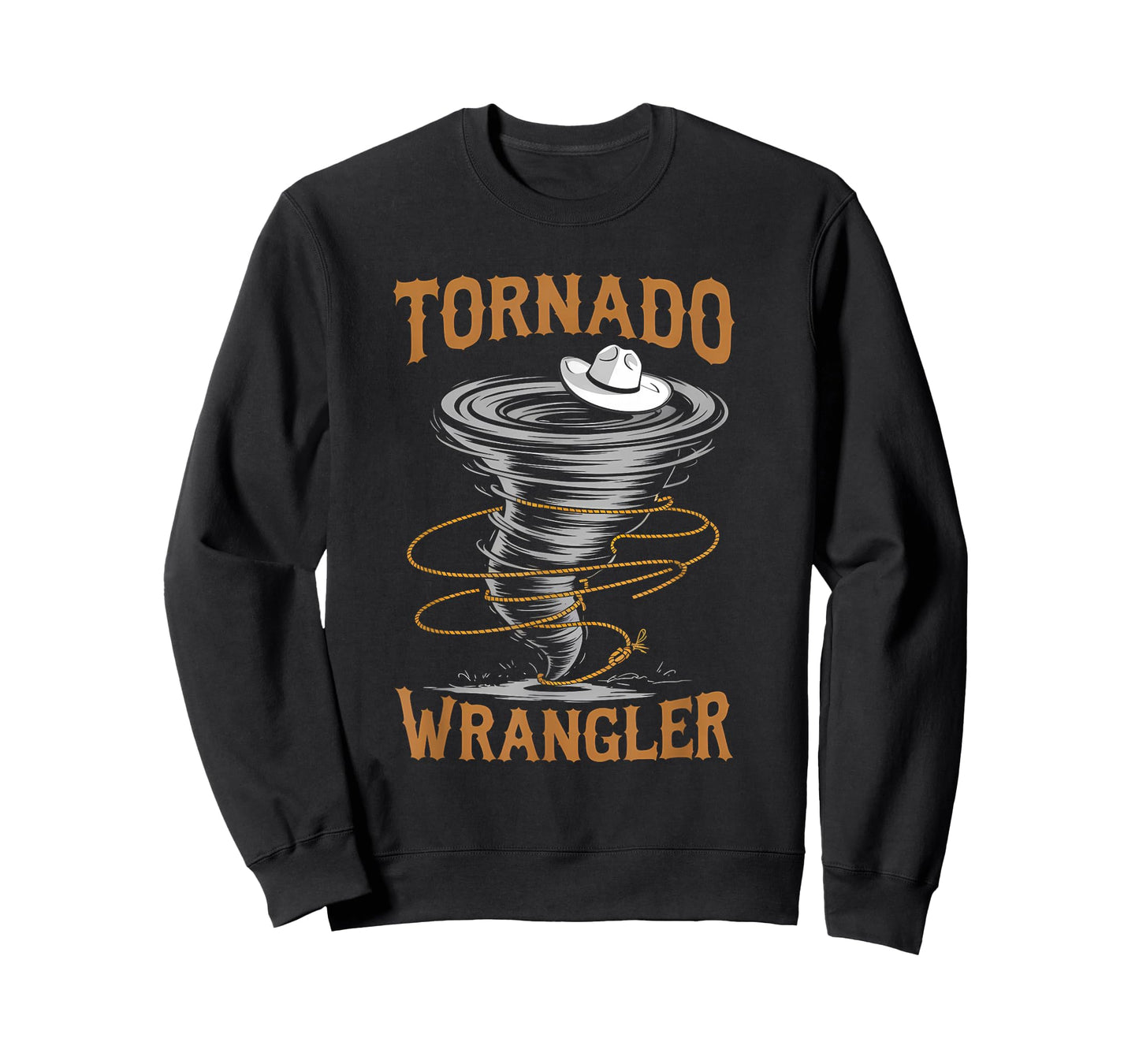 Bold Western Cowboy Graphic Design Tornado Wrangler T-Shirt