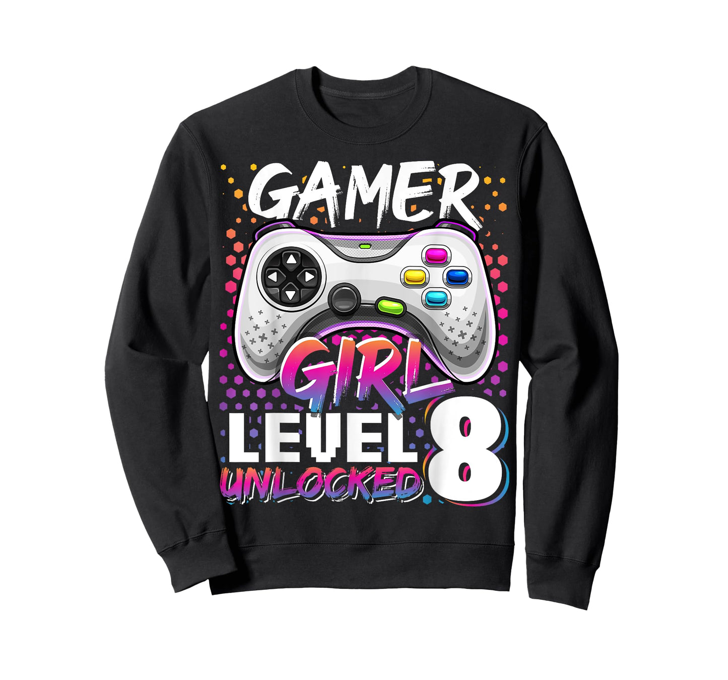 Gamer Girl Level 8 Unlocked Video Game 8th Birthday Gift T-Shirt
