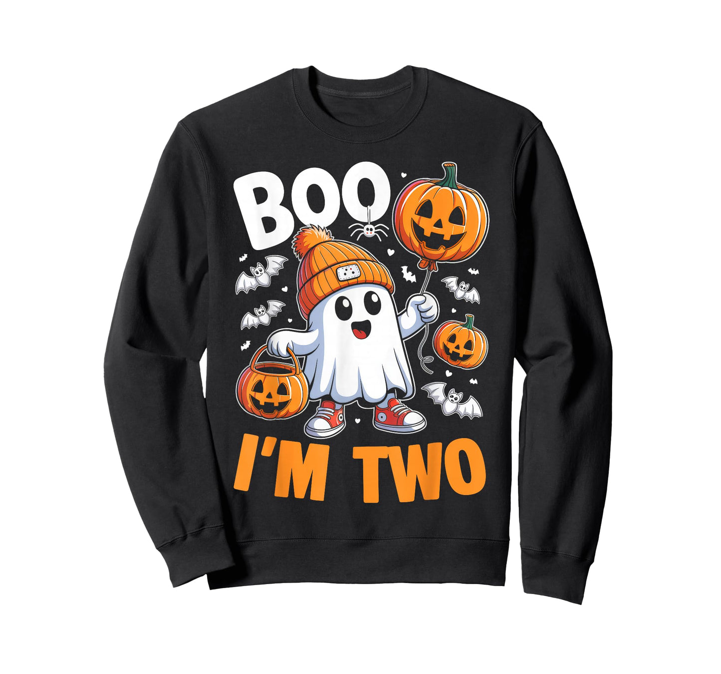 Boo I'm Two Ghost 2nd Birthday Halloween Boy Kids Groovy T-Shirt