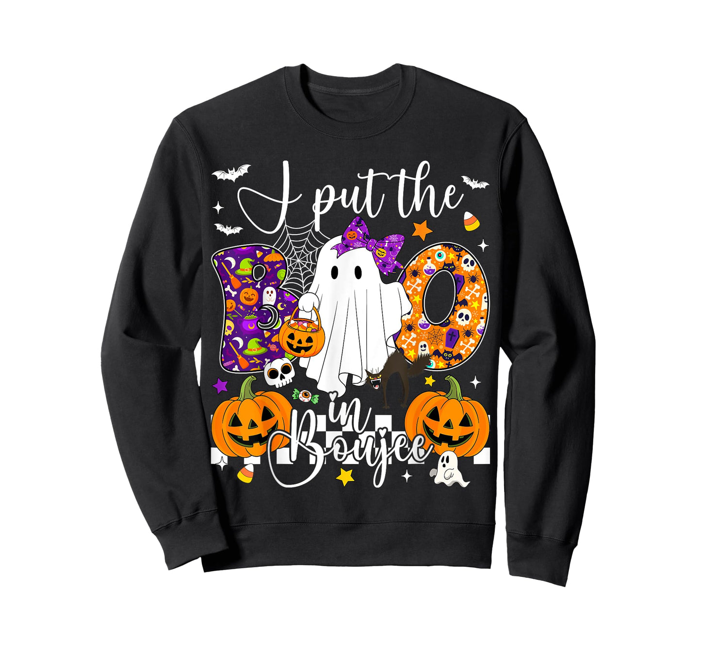 I Put The Boo in Boujee Cut Ghost Halloween Spooky Season T-Shirt