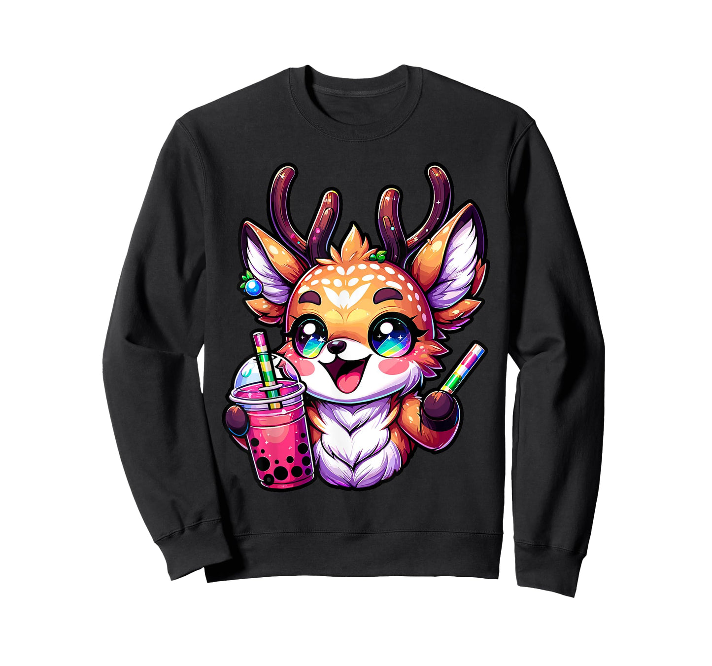 Deer kawaii Bubble Tea Anime Kawaii Milk tea T-Shirt