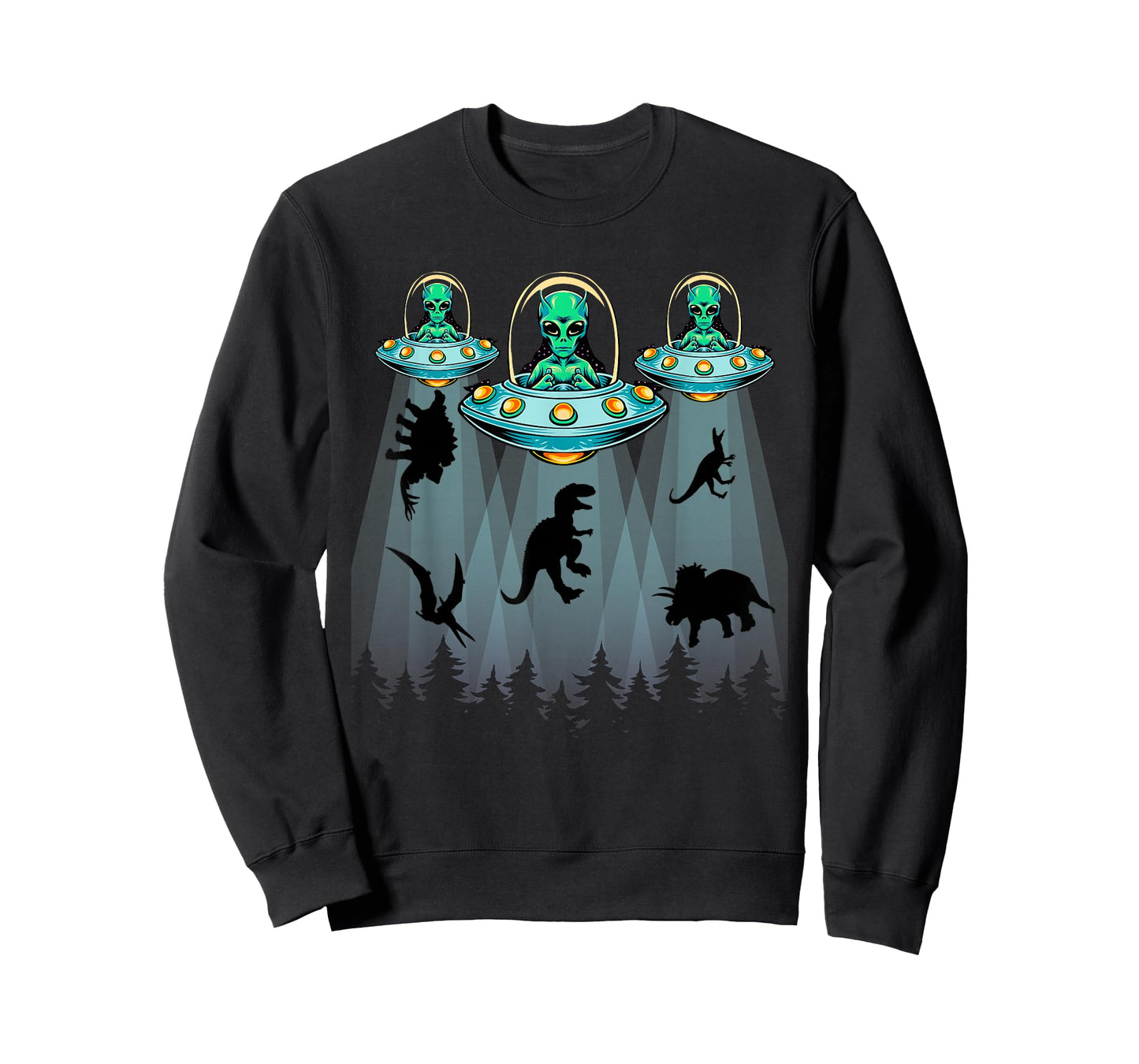 Dinosaur Aliens Shirts For Kids, T-rex Alien Abduction UFO T-Shirt