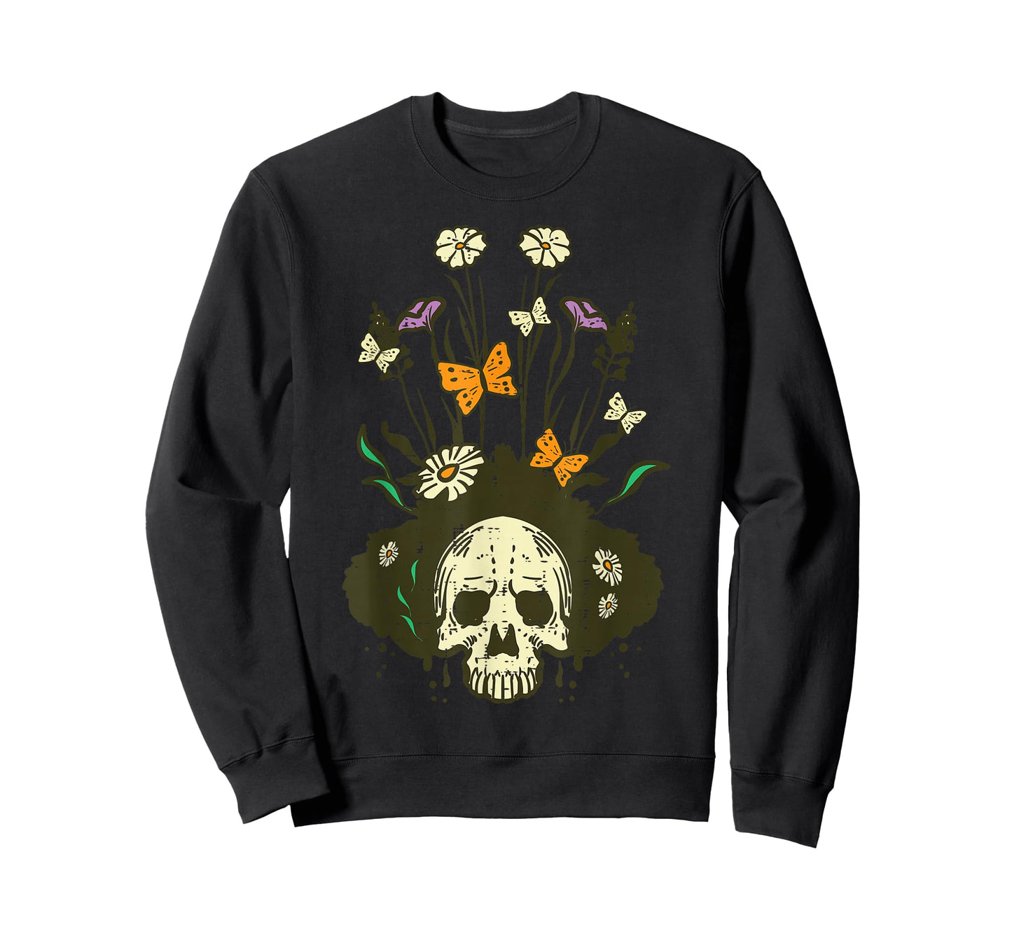 Halloween Skull Underground Flowers Skeleton Costume Women T-Shirt