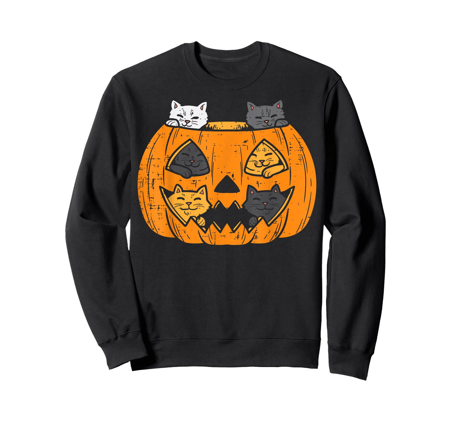 Pumpkin Jack O Lantern Cats Kitten Cute Halloween Women Girl T-Shirt
