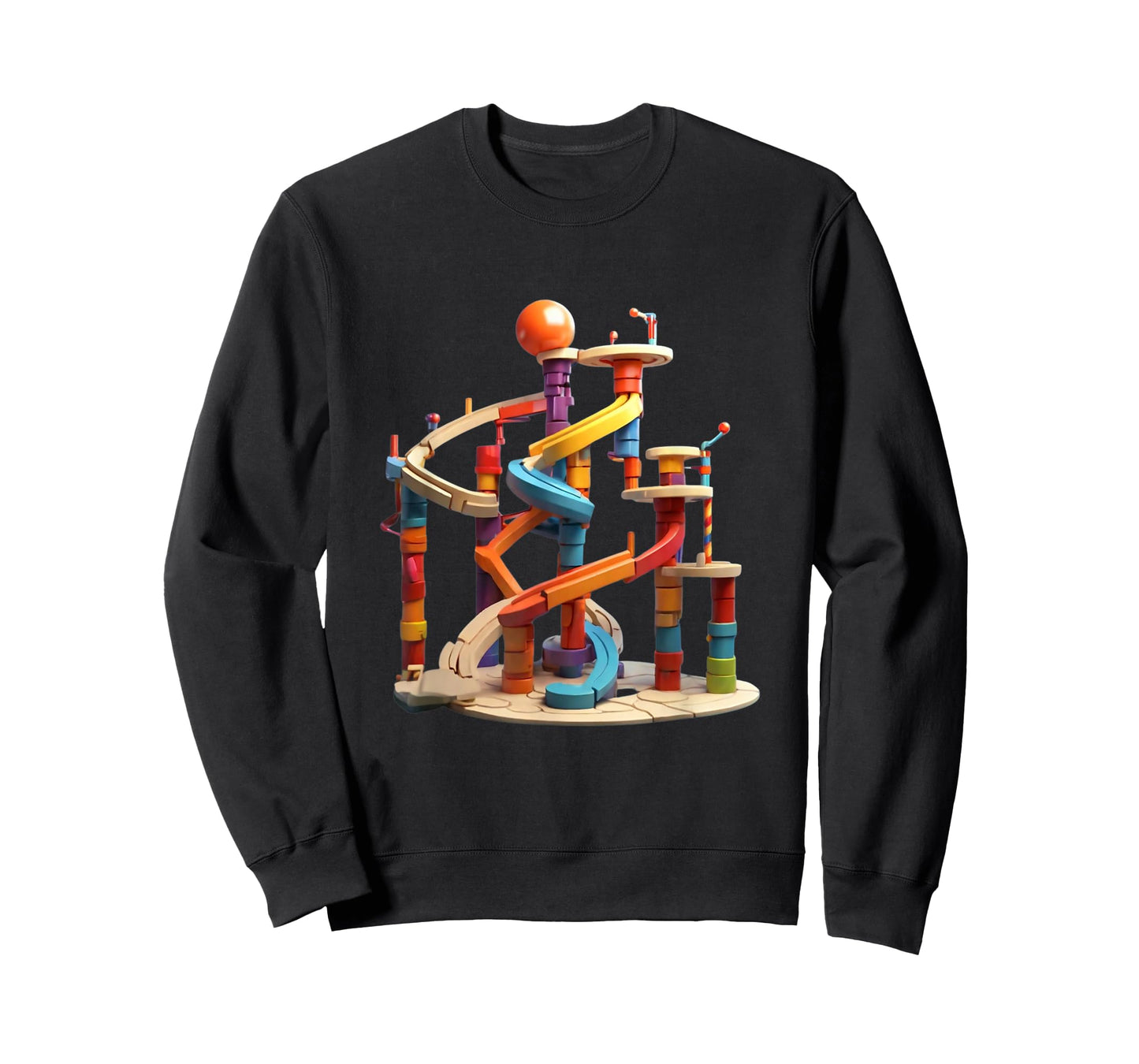 crew neck marble run graphic design tee T-Shirt