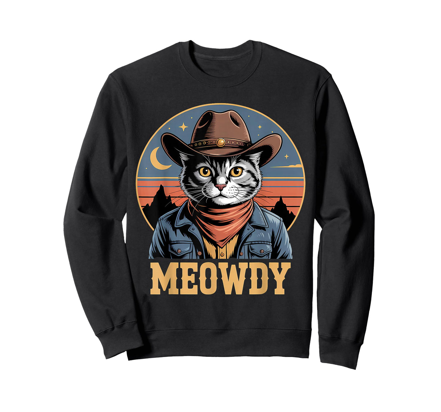 Meowdy Cat Country Western Vintage Funny Cowboy Cat T-Shirt
