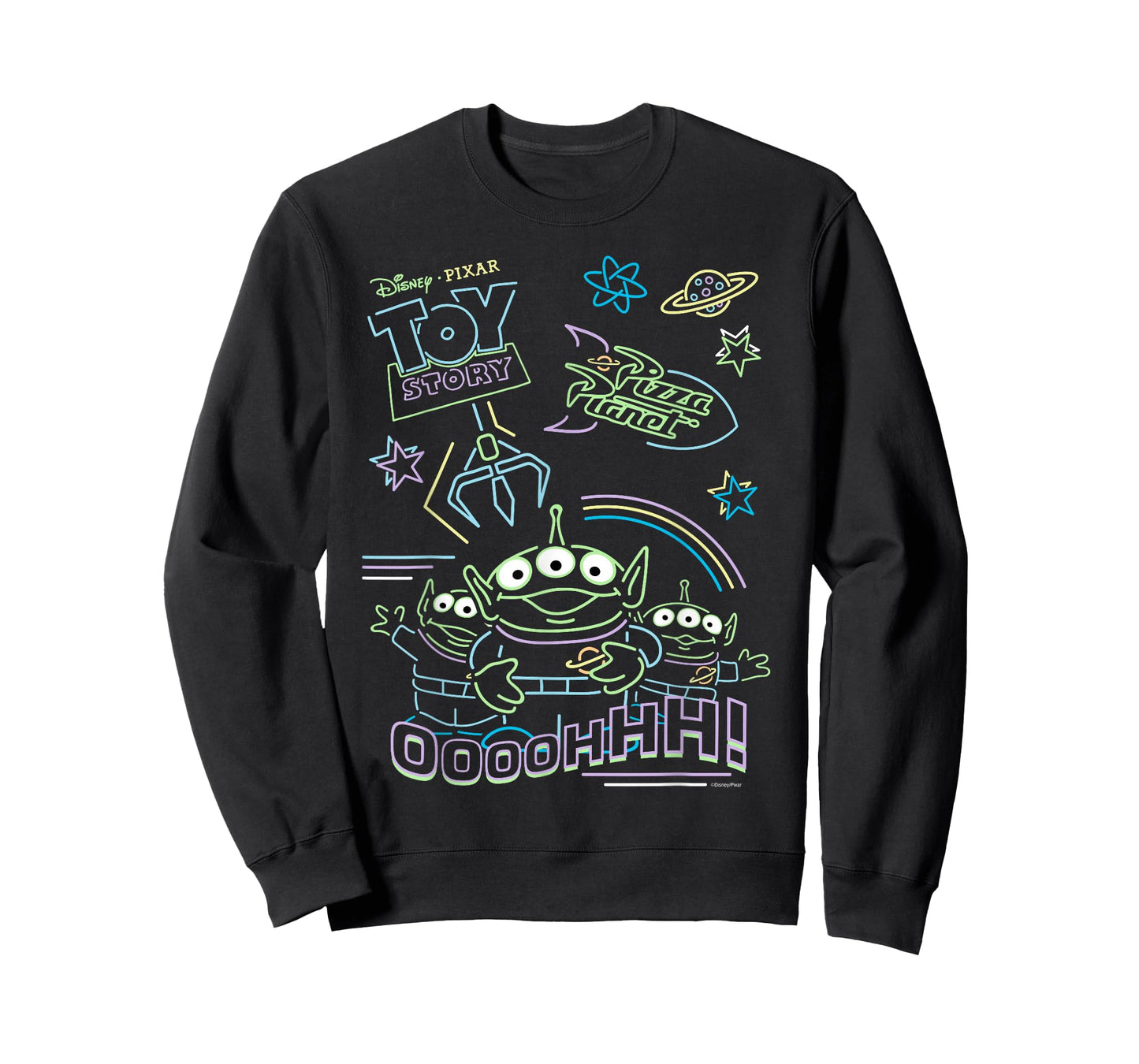 Disney and Pixar’s Toy Story Pizza Planet Aliens Neon T-Shirt