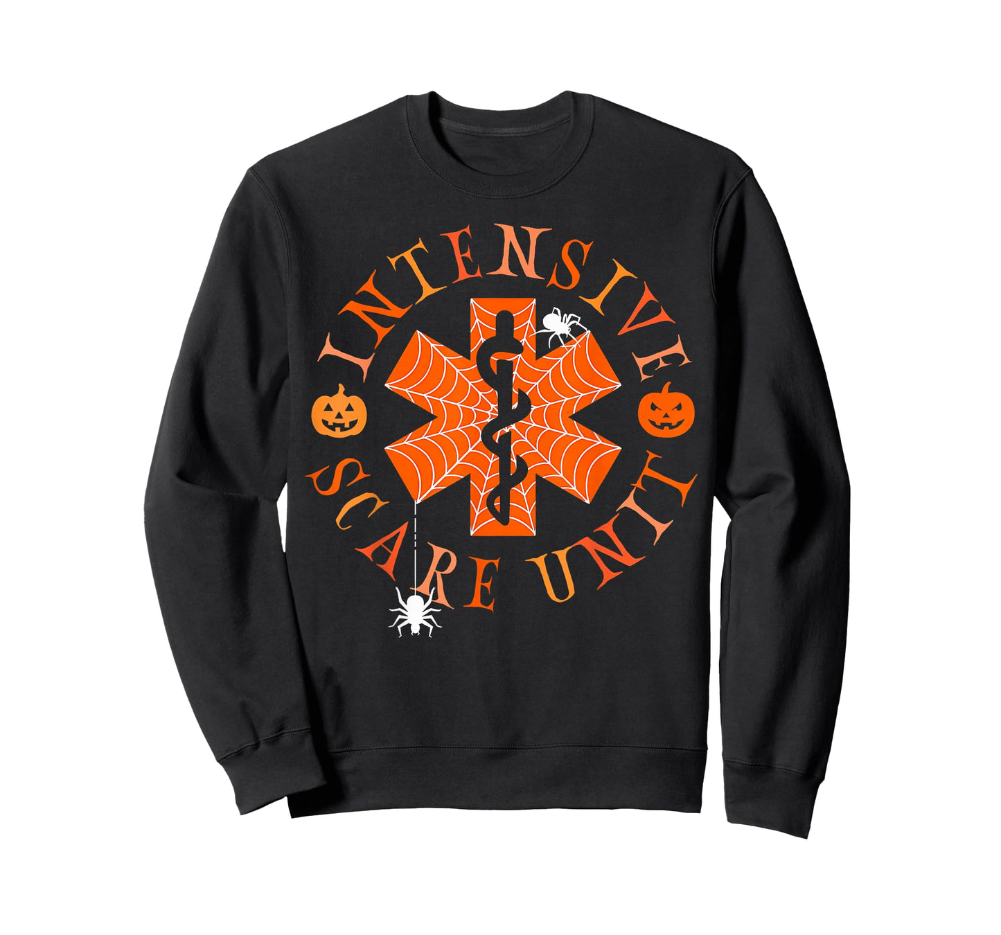 Intensive Scare Unit Nurse Pumpkin Halloween ICU Nursing T-Shirt