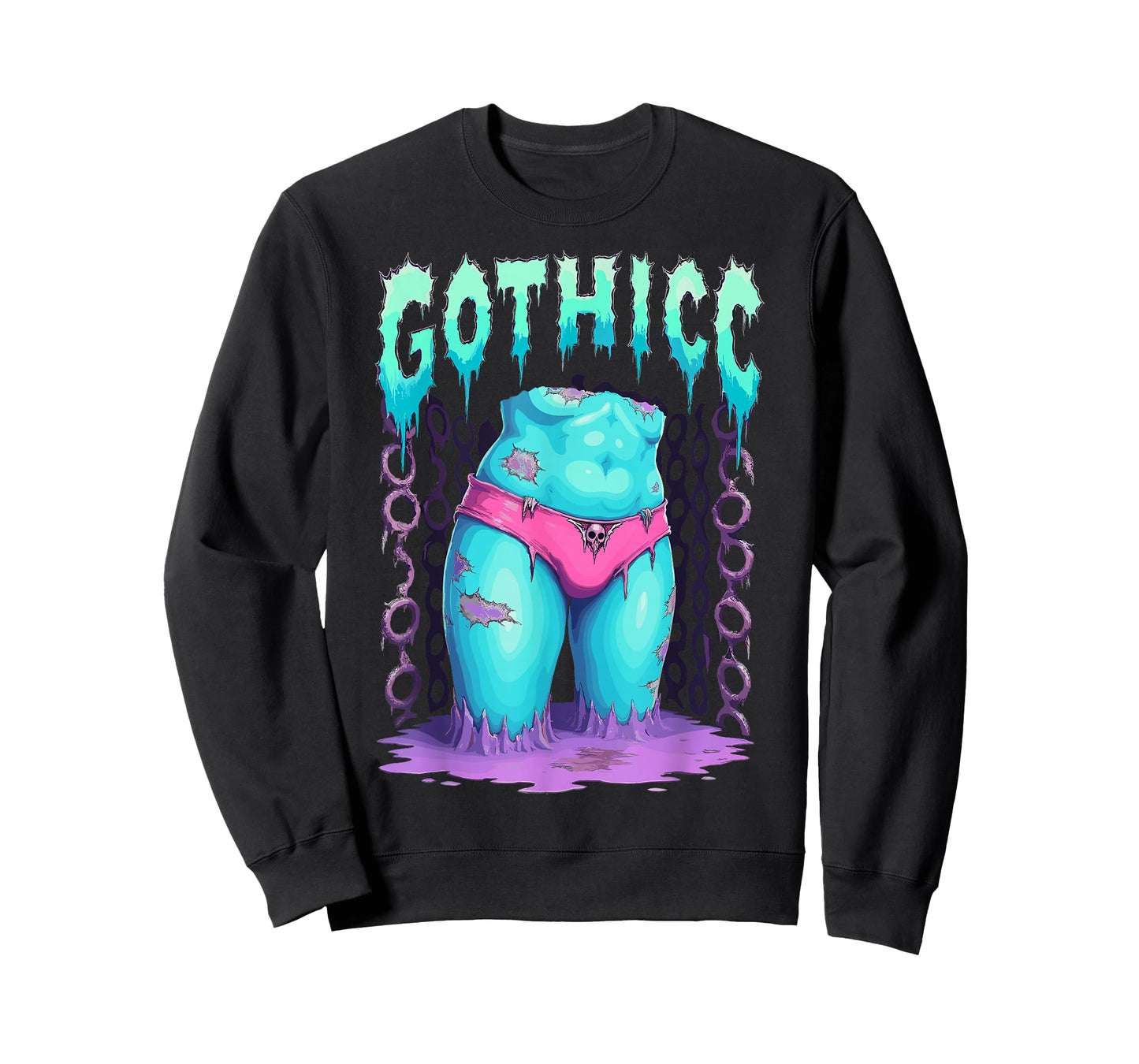Creepy Gothicc Zombie Body Kawaii Pastel Goth Occult Art T-Shirt