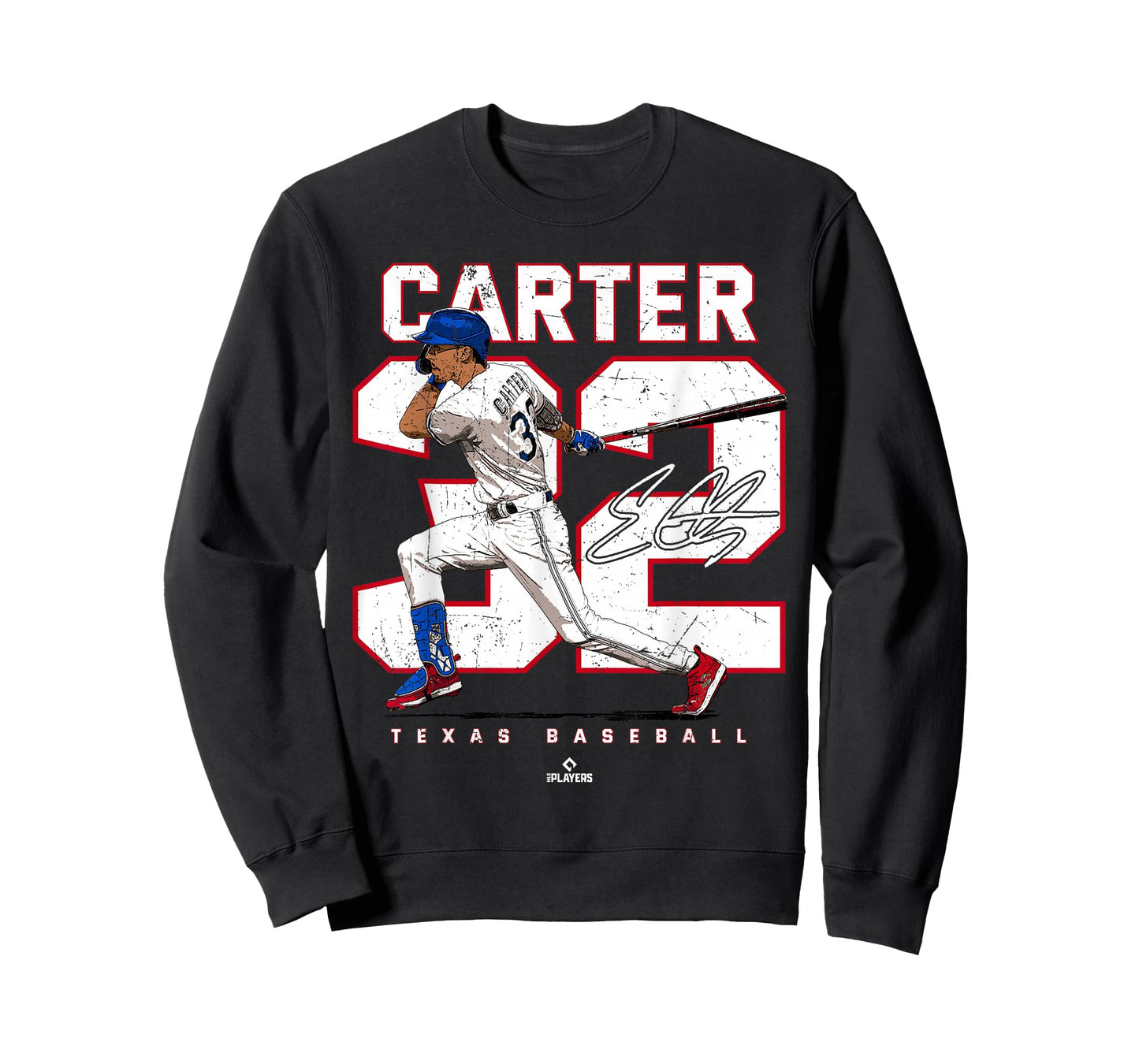 Number and Portrait Evan Carter Texas MLBPA T-Shirt