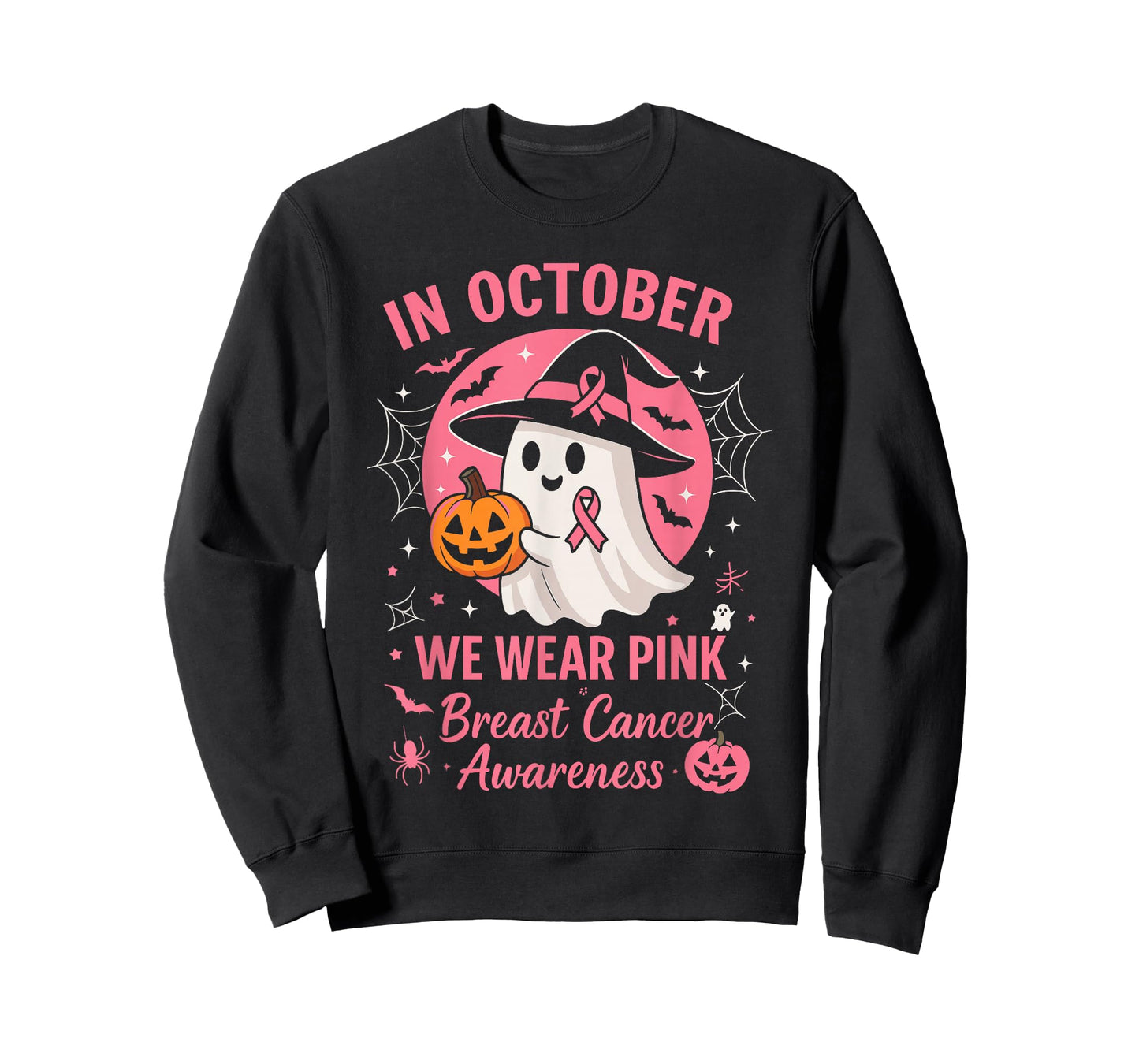 Breast Cancer Shirts Women Halloween in October We Wear Pink T-Shirt