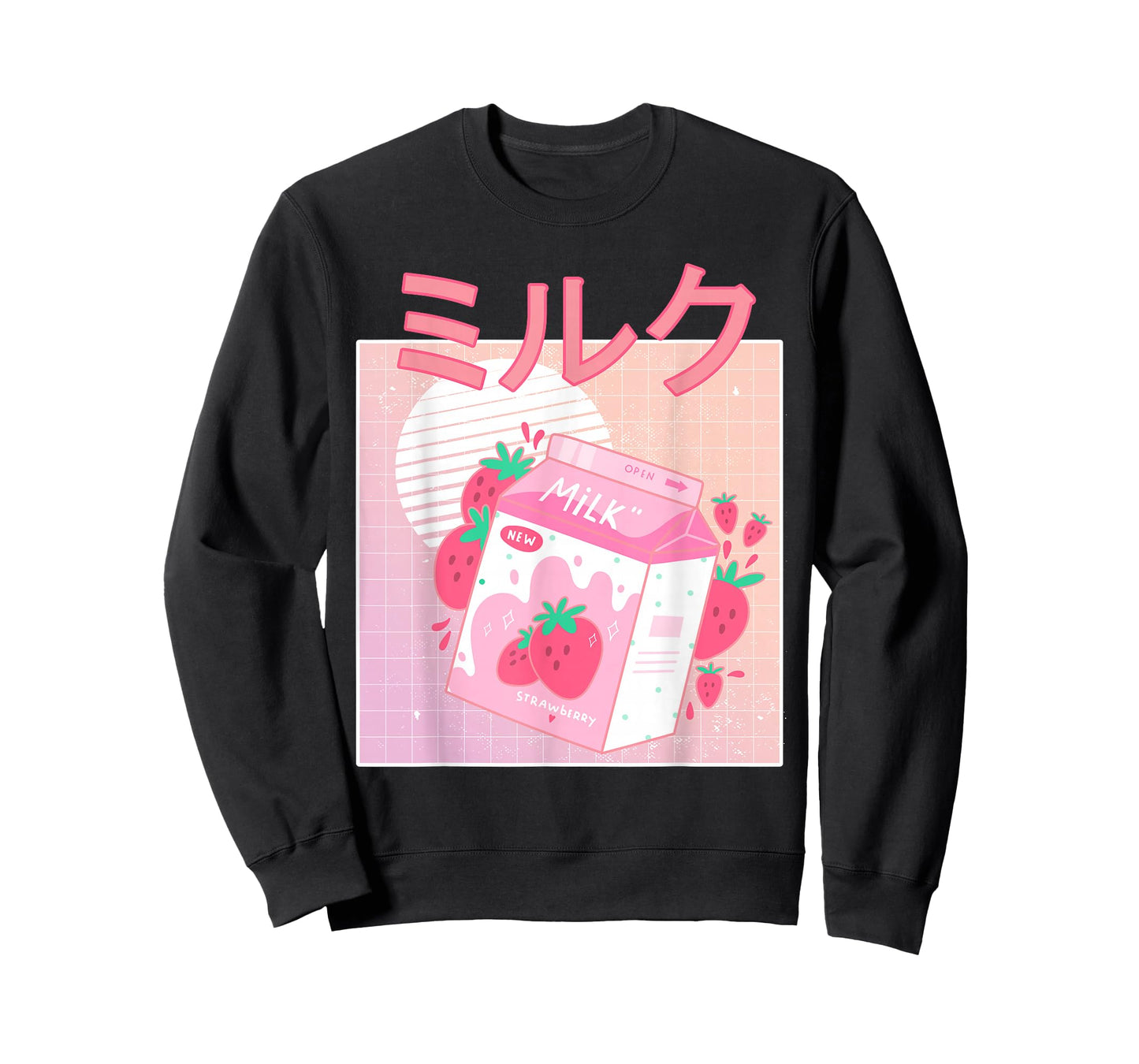Funny Retro 90s Japanese Kawaii Strawberry Milk Shake Carton T-Shirt