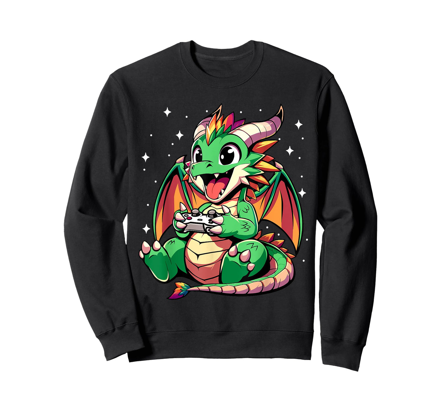 Cute Dragon Playing Video Games - Funny Gamer Boys Kids T-Shirt