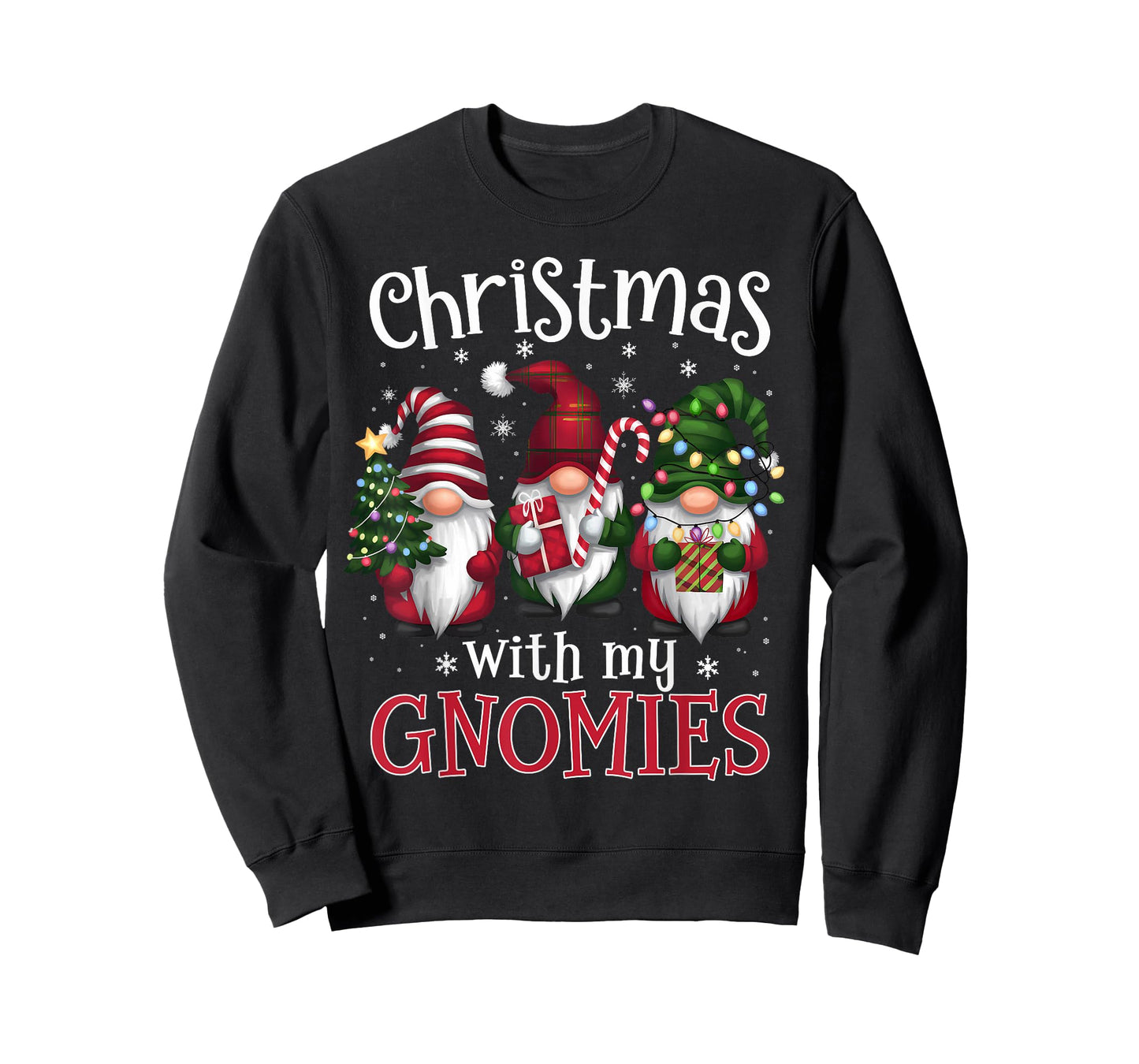 Gnome Family Christmas Matching Men Women Kids Black Christmas Gnomes T-Shirt