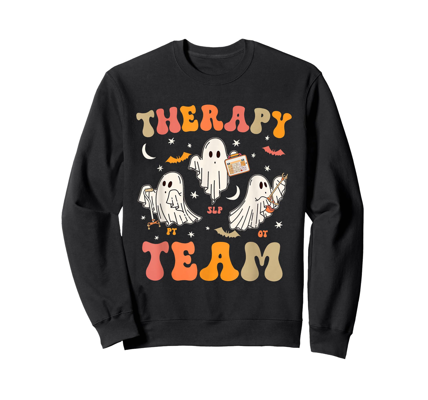 Therapy Team Halloween SLP OT PT Spooky Ghost Speech Therapy T-Shirt