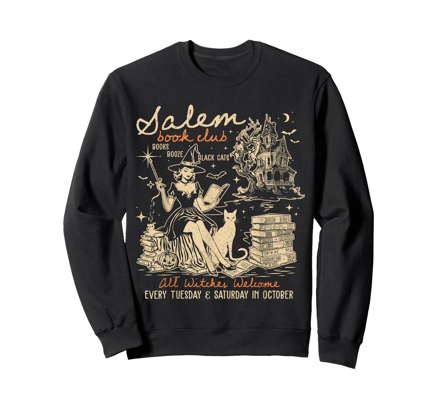 Salem Book Club Witches Witchy Witch Spooky Season Halloween T-Shirt