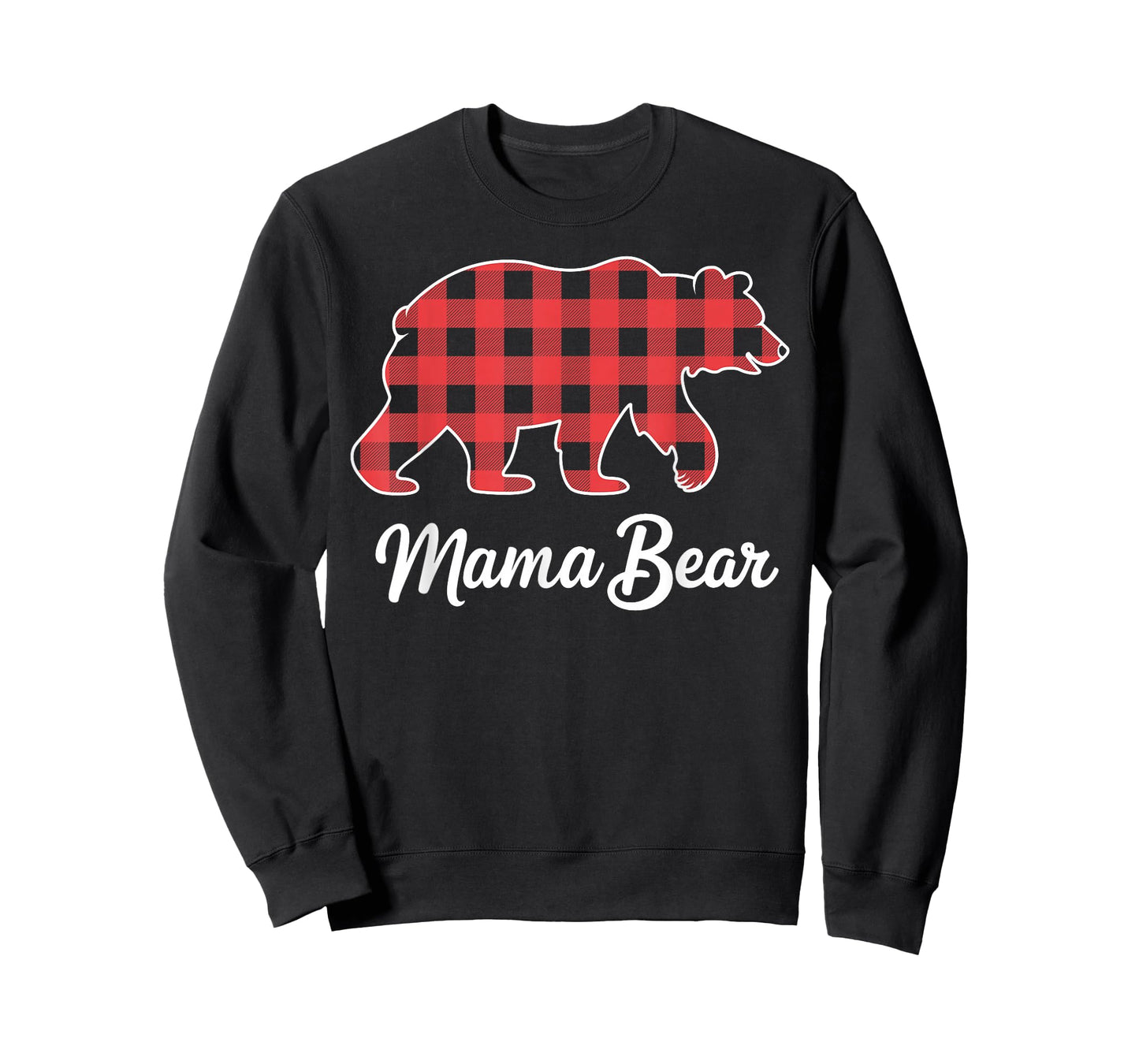 Mama Bear Christmas Red Buffalo Plaid Family Matching Xmas T-Shirt